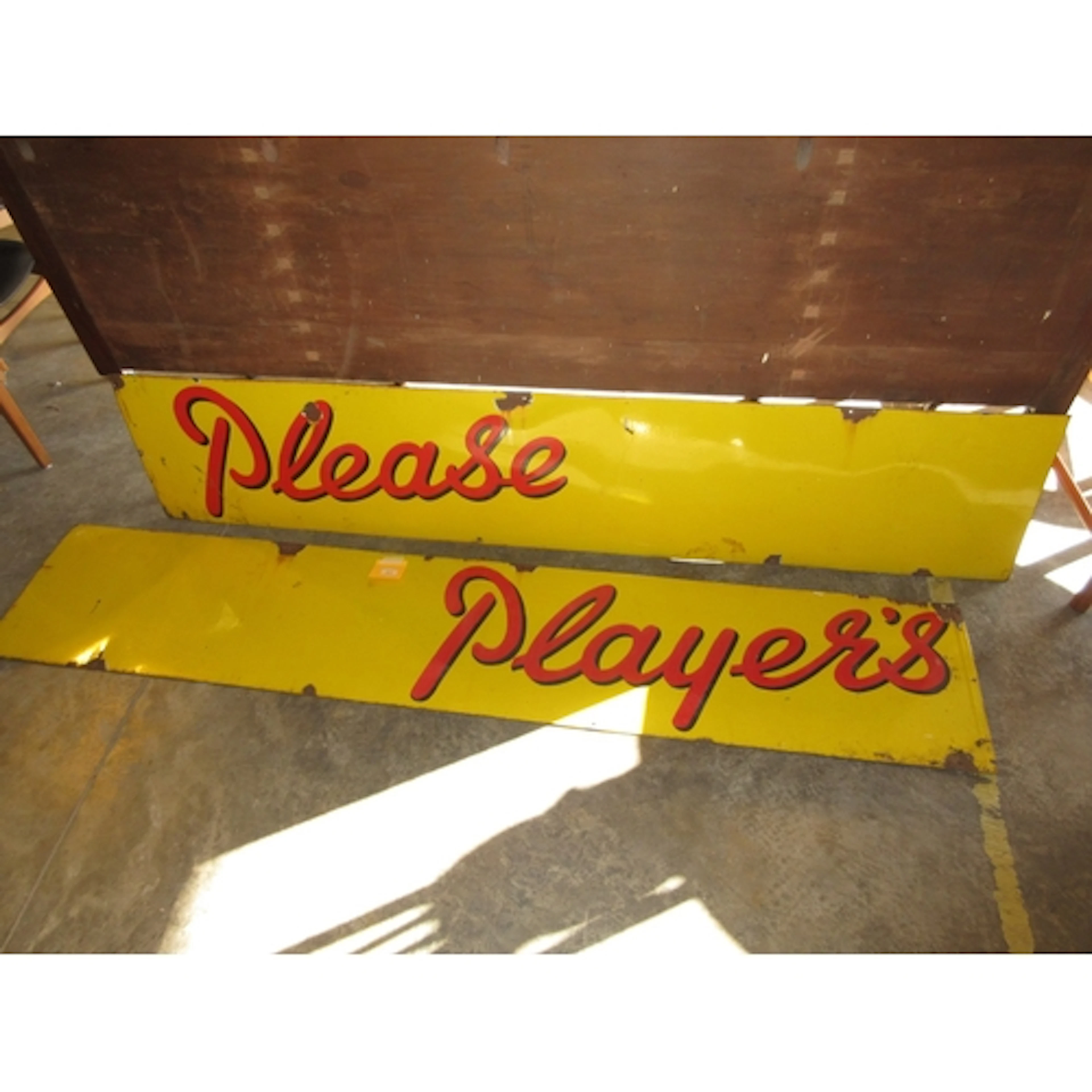 Vintage Enamel 2 Part Sign - Players Please, 202+213x41cm