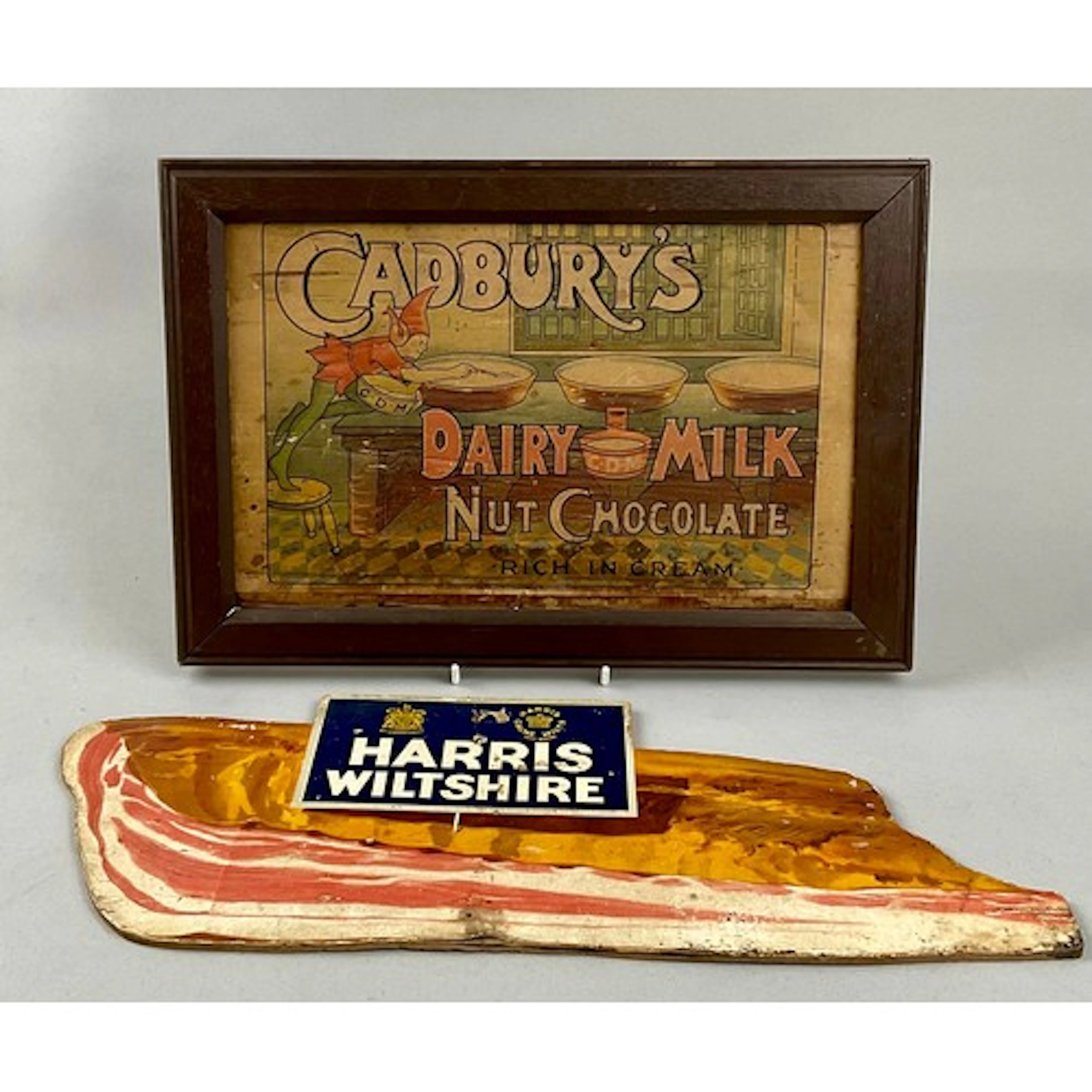 Advertising - a shaped pictorial shop display showcard, Harr...