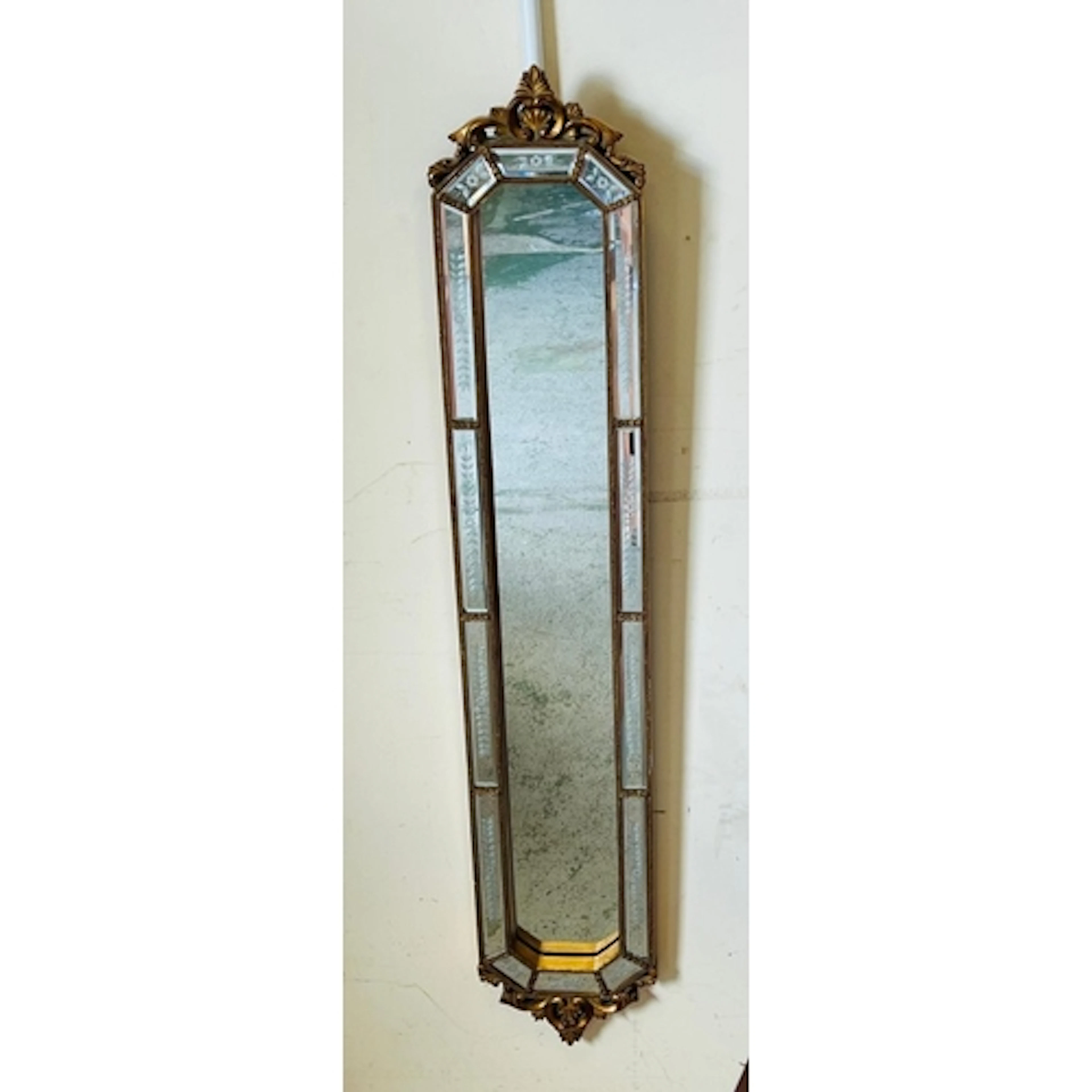 A narrow Venetian mirror (14cm x 21cm)