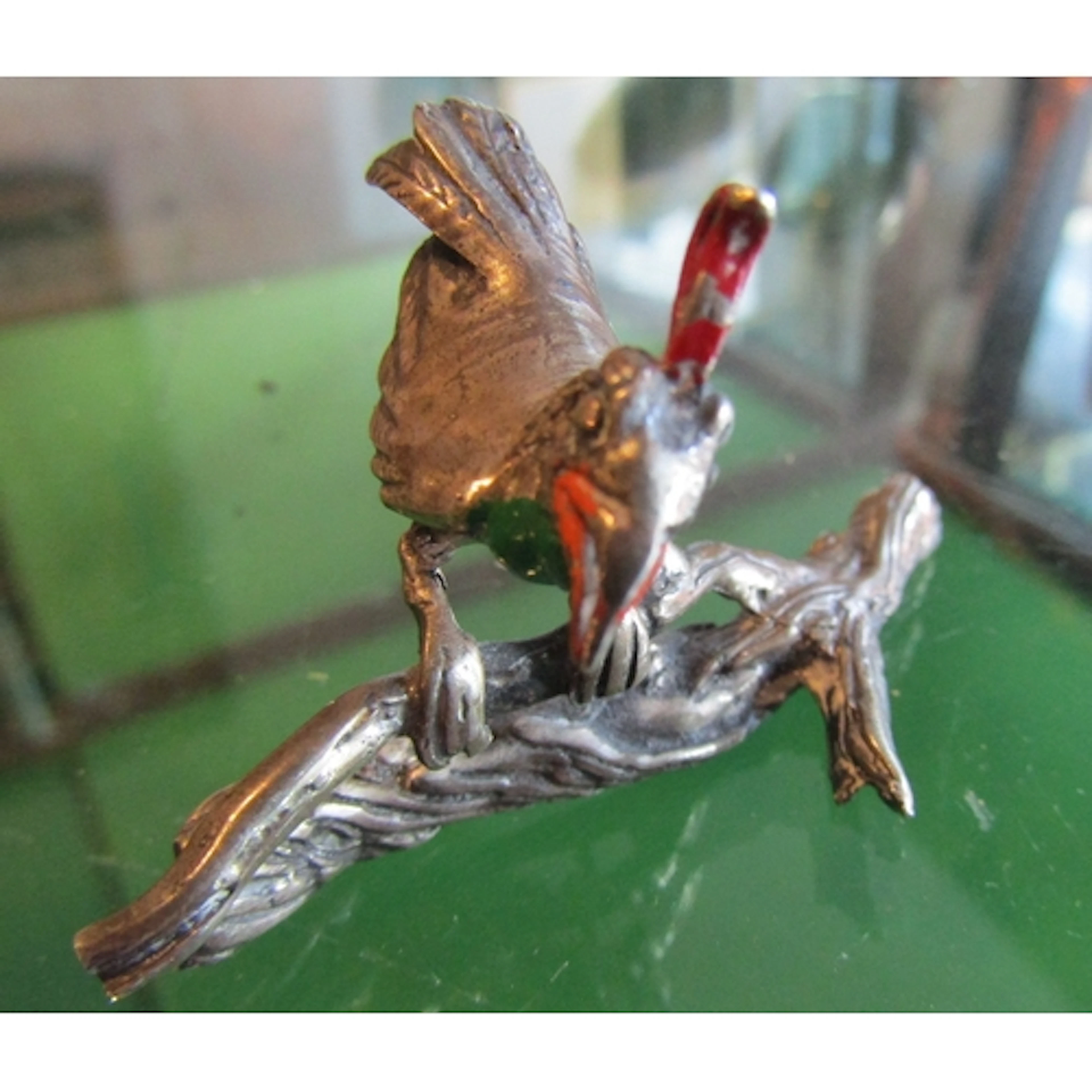 Vintage Silver Bird Figure with Branch Approximately 4cm Wid...