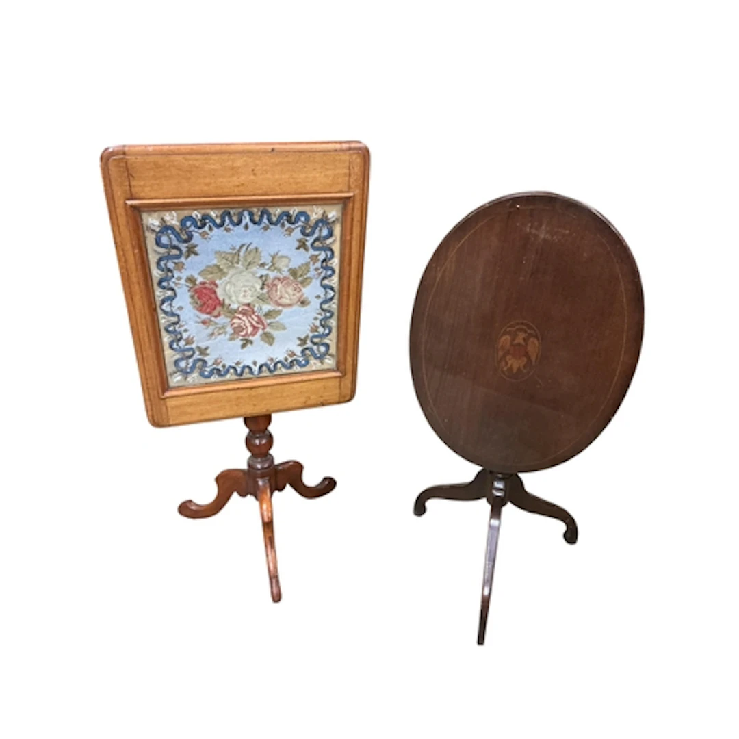 A Victorian tapestry top table, width 48cm, depth 62cm, heig...