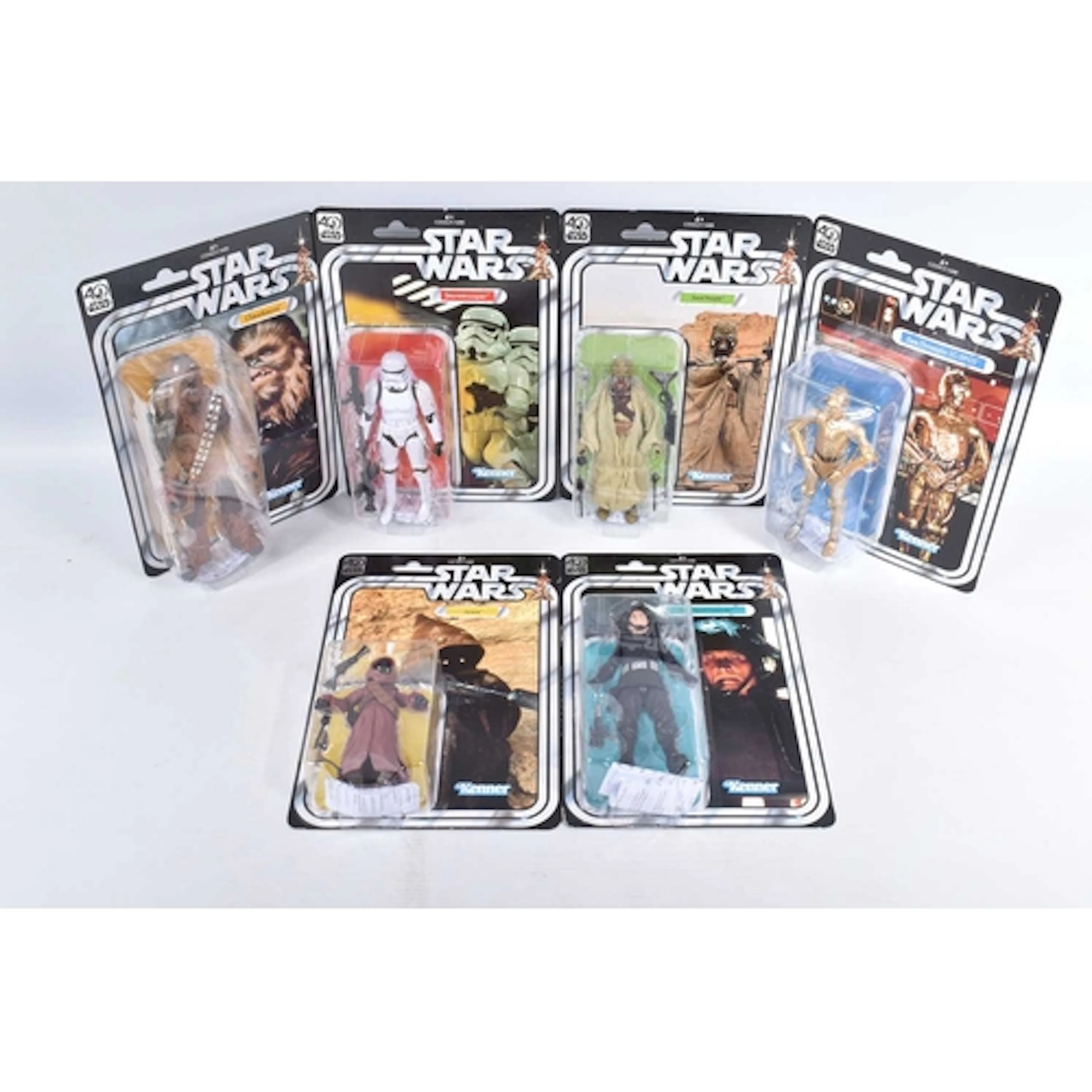 SIX BOXED KENNER 2017 STAR WARS 40TH ANNIVERSARY FIGURES, to...
