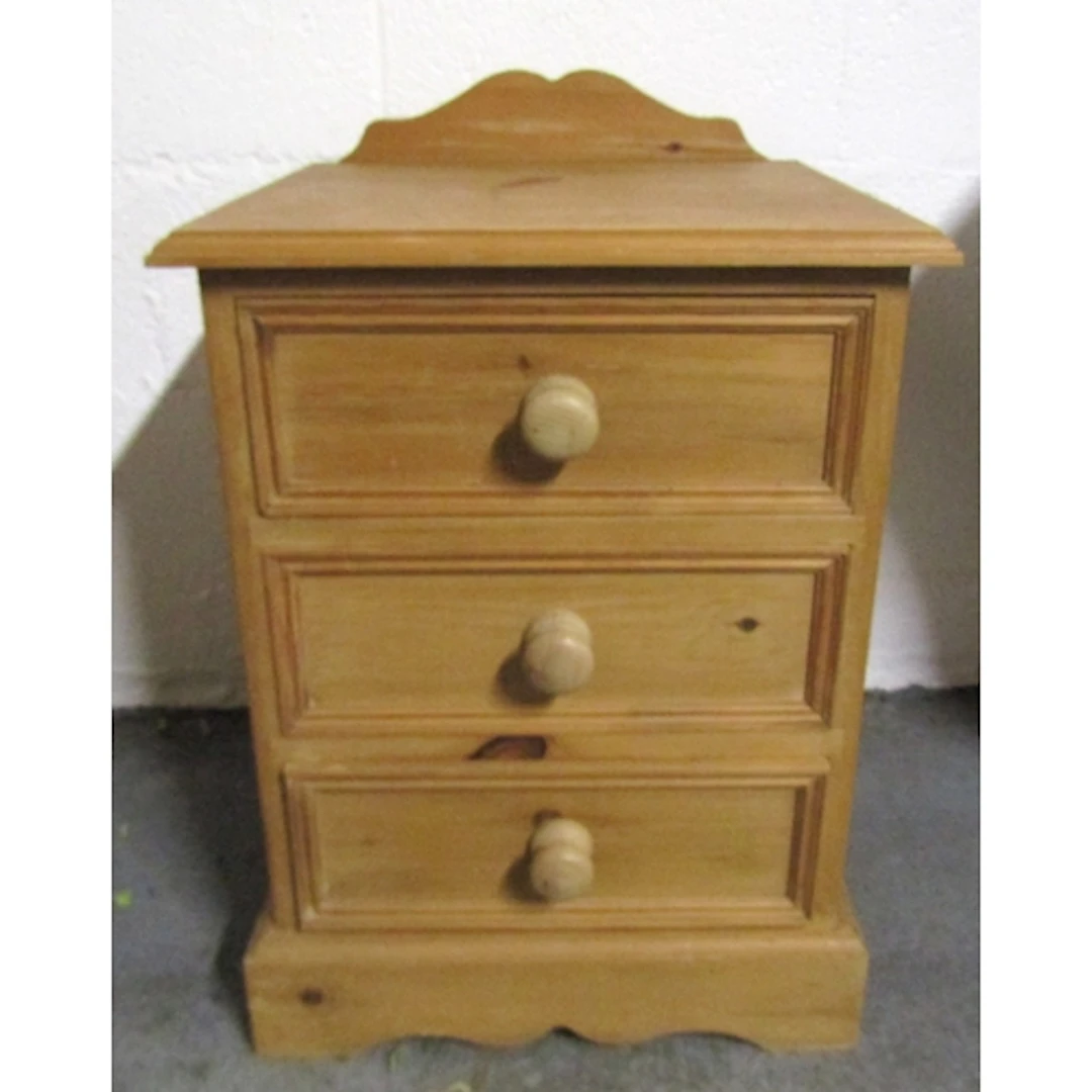 Pine Three Drawer Side Locker Approximately 14 Inches Wide