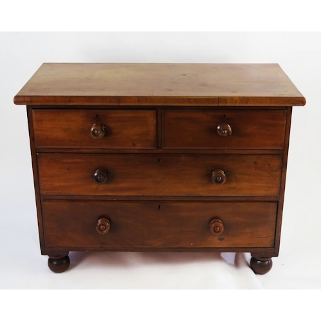 A Victorian mahogany chest of drawers, the associated top ab...
