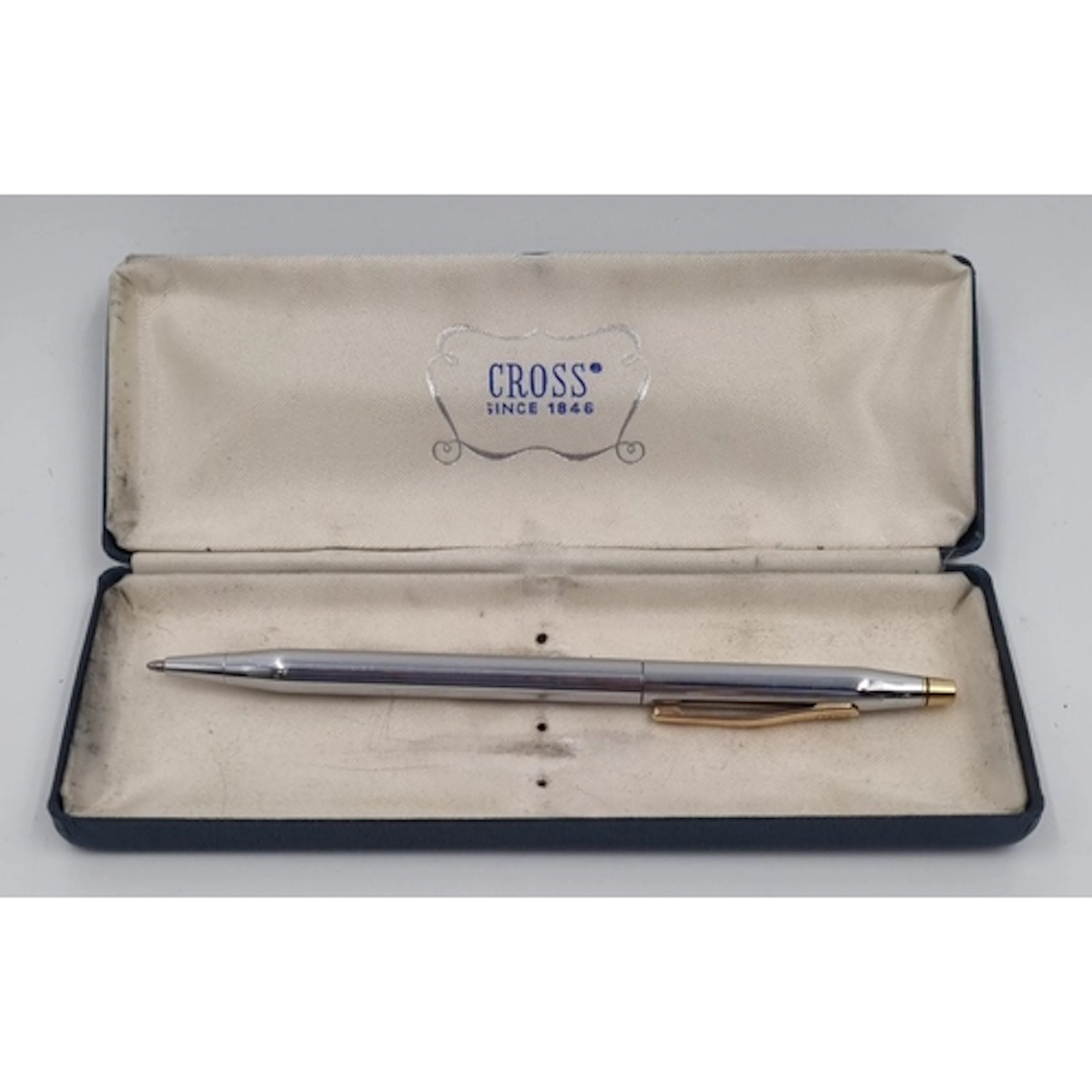 Cross chrome-plated and gilt ballpoint pen, in fitted case, ...
