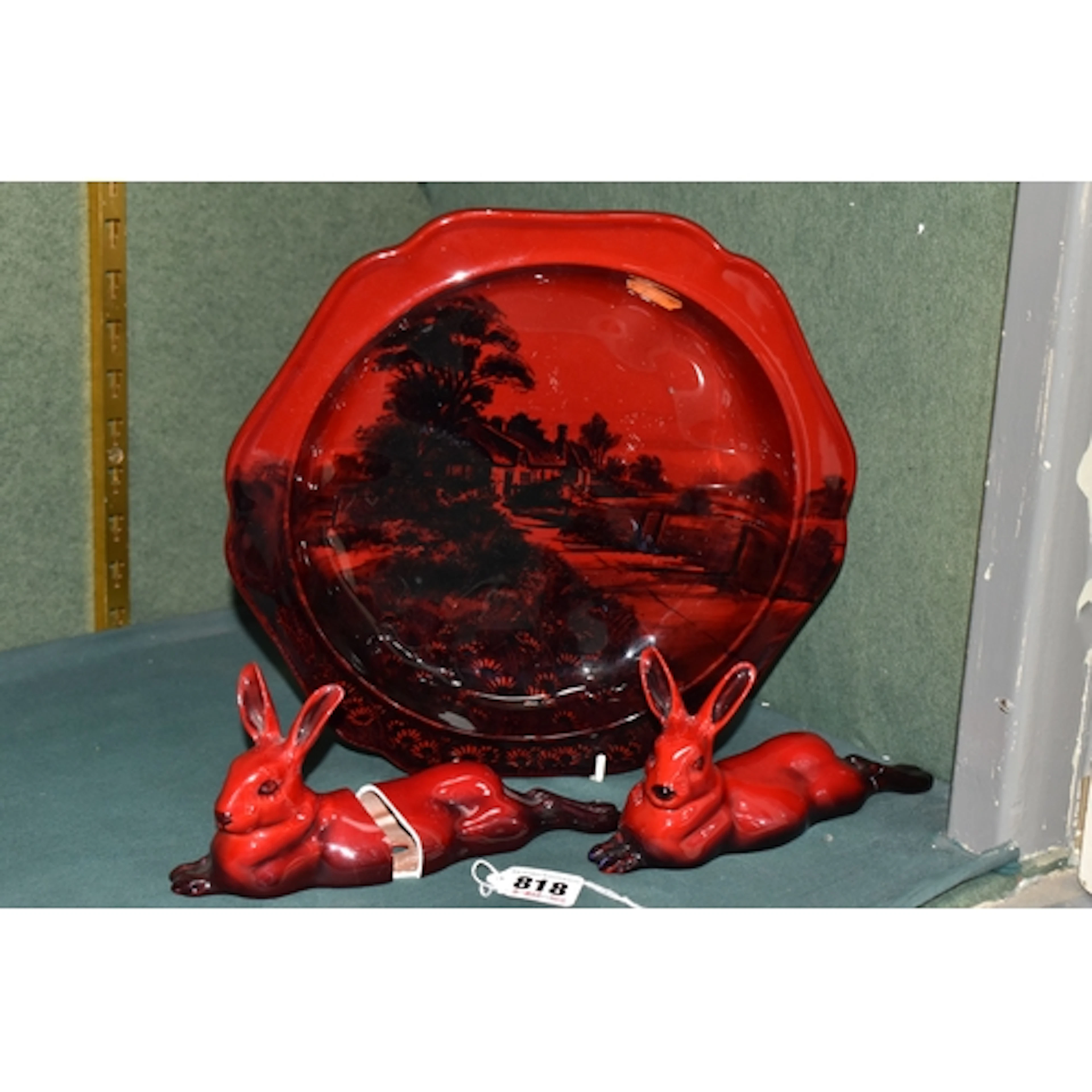 THREE PIECES OF ROYAL DOULTON FLAMBÉ WARE, comprising two fi...