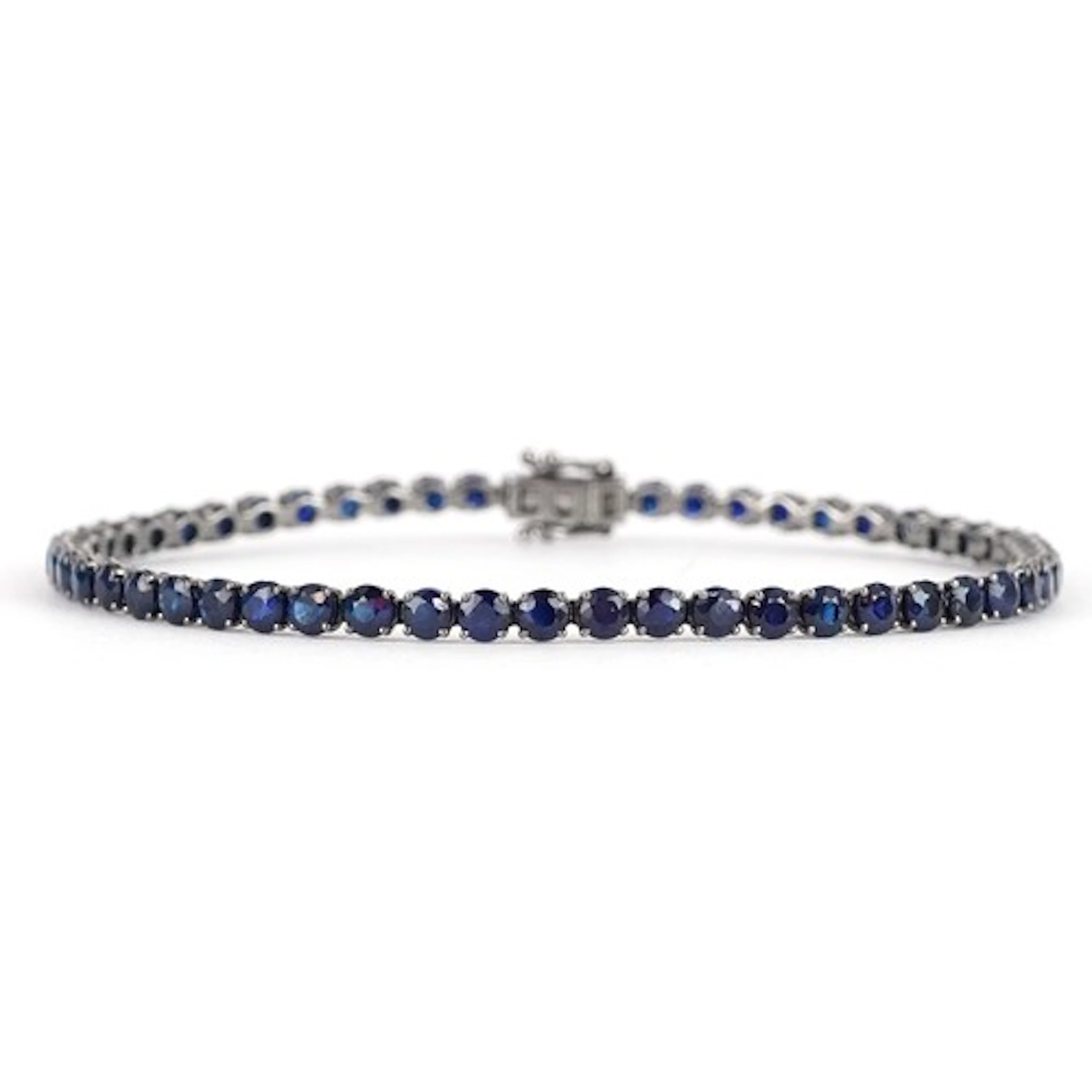 18ct white gold sapphire line bracelet, total sapphire weigh...
