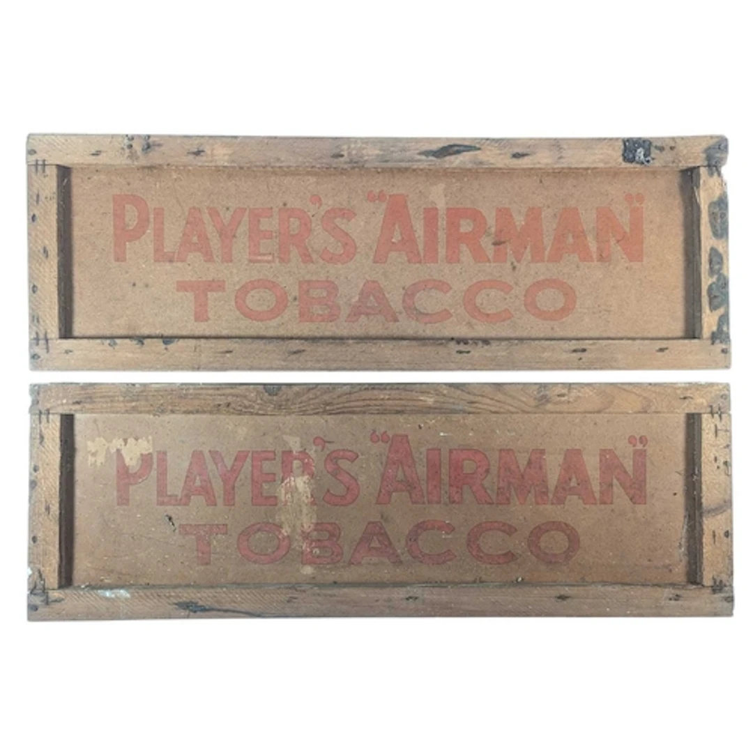 Tobacciana - Two Player's 'Airman Tobacco' wooden shipping c...