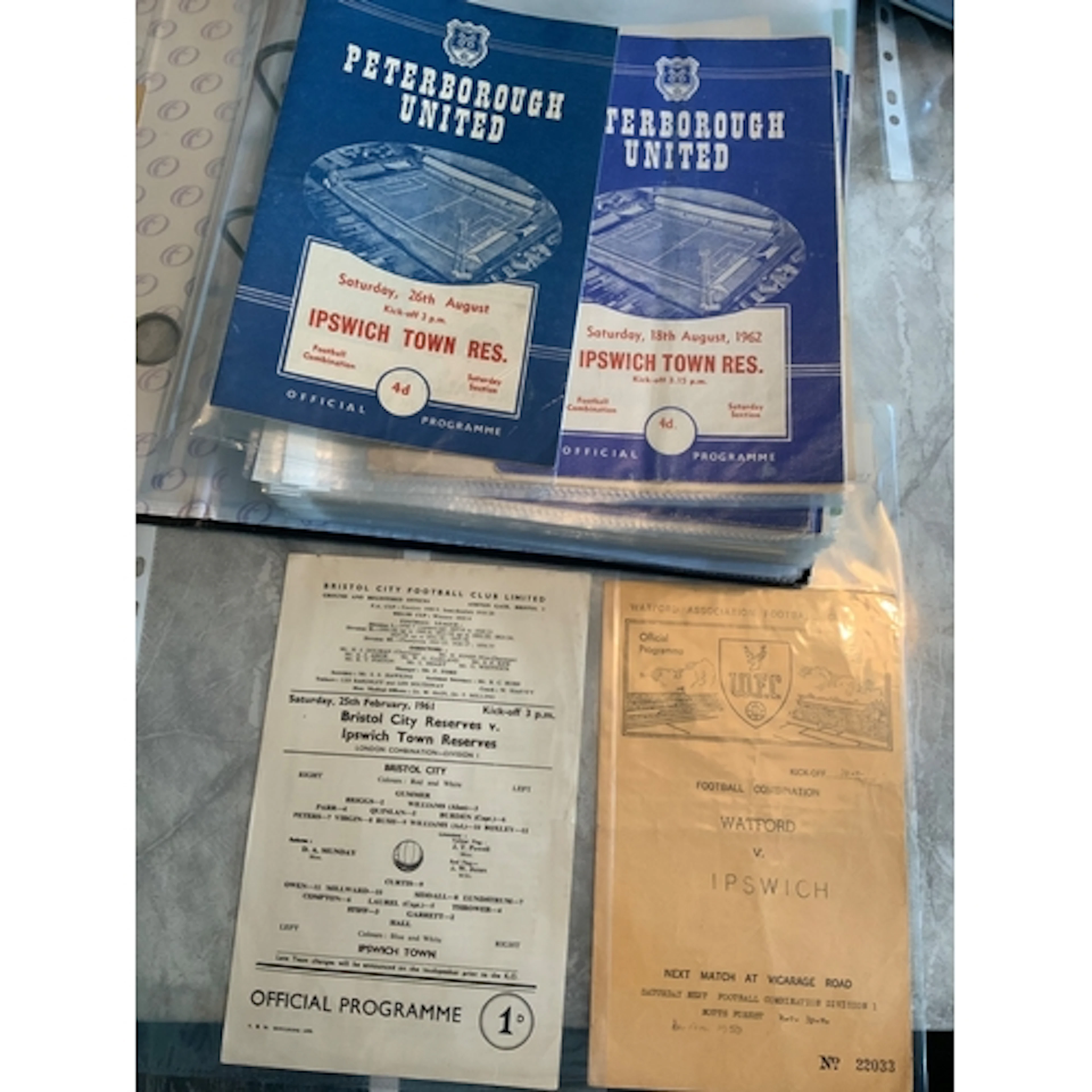 Ipswich Town Away Reserve Football Programmes: Excellent con...