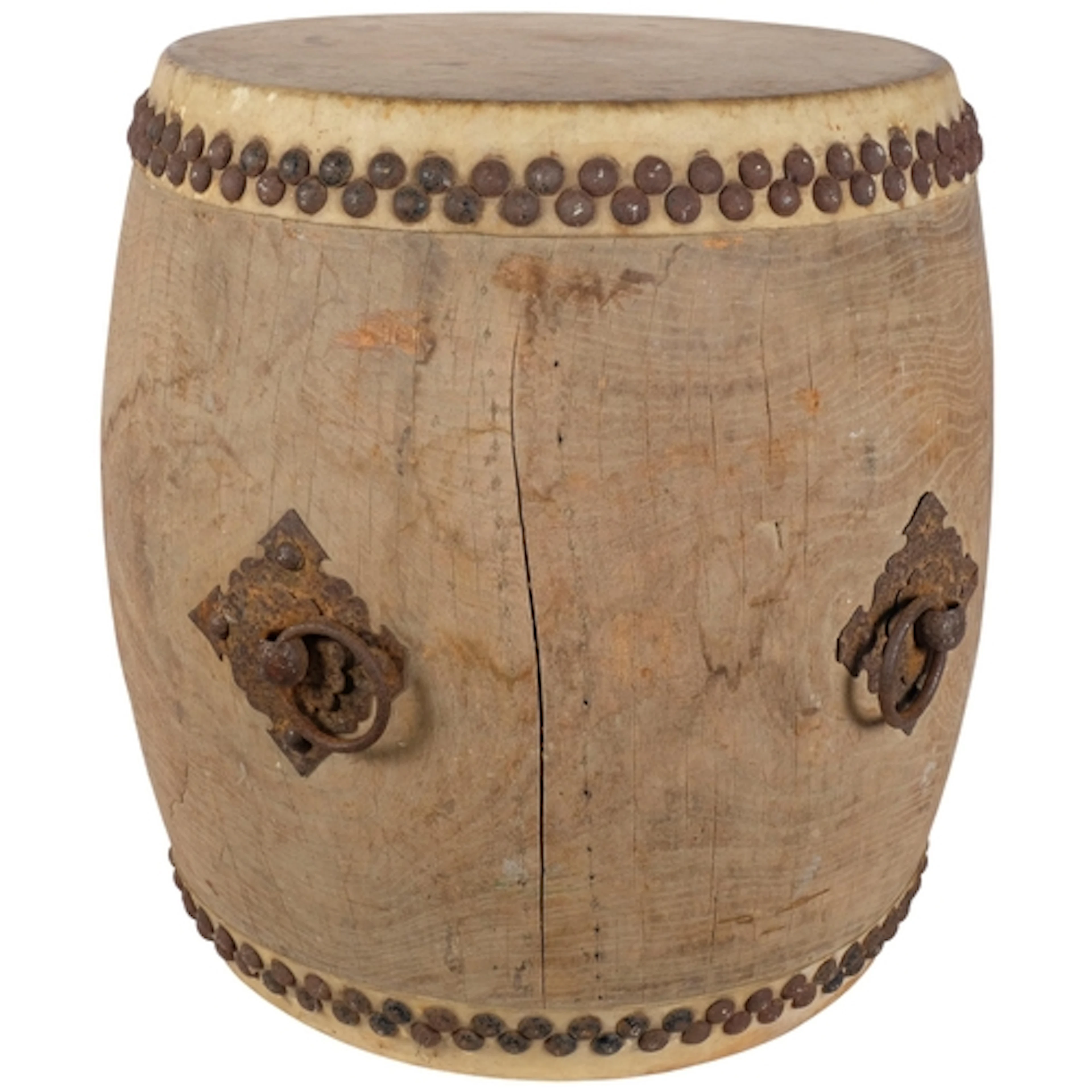 A large and impressive Vintage Japanese Taiko drum, the elm ...