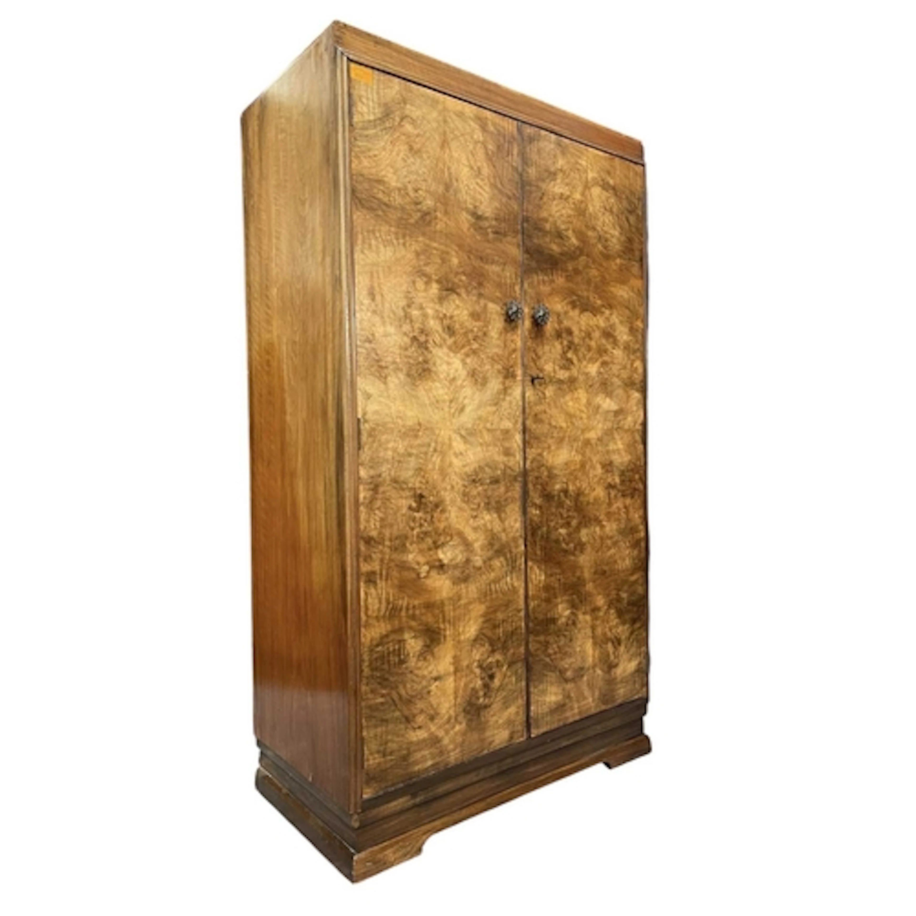 A vintage 1930s Art Deco burr walnut gentlemans / bachelor w...
