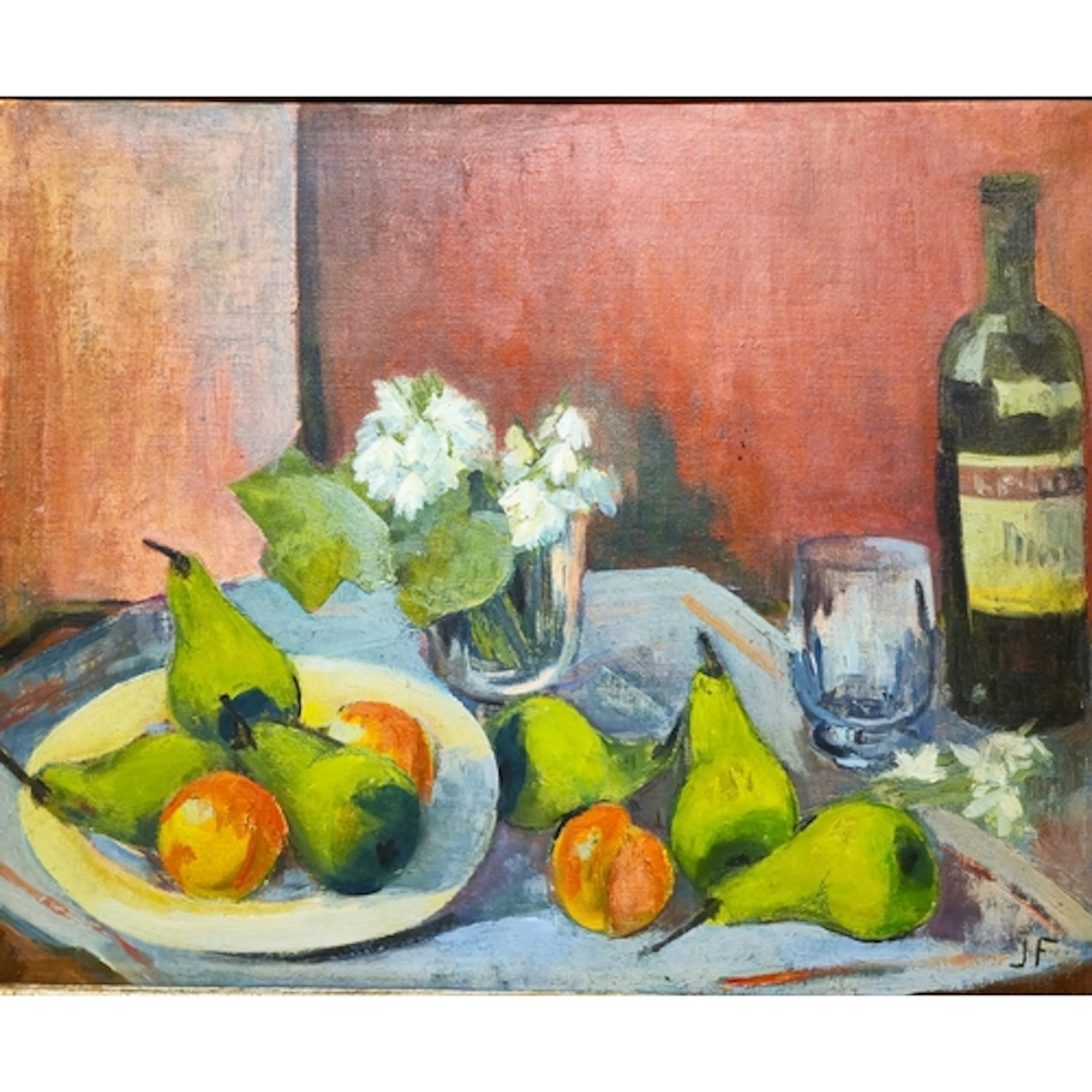 Julie Forrester, British B.1954. Still Life with Green Pears...