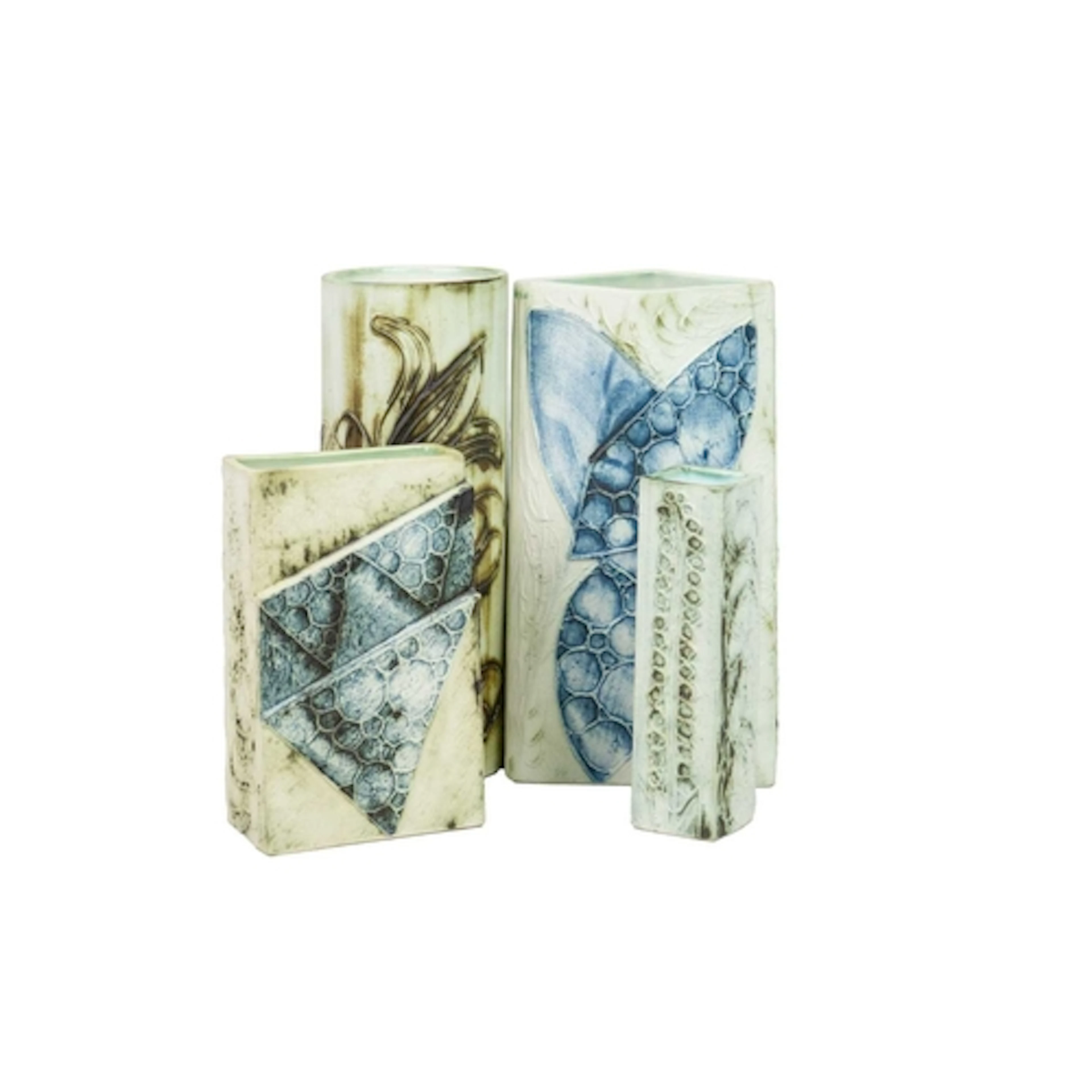 John Beusmans, a Carn pottery vase. Of slab sided, angled fo...