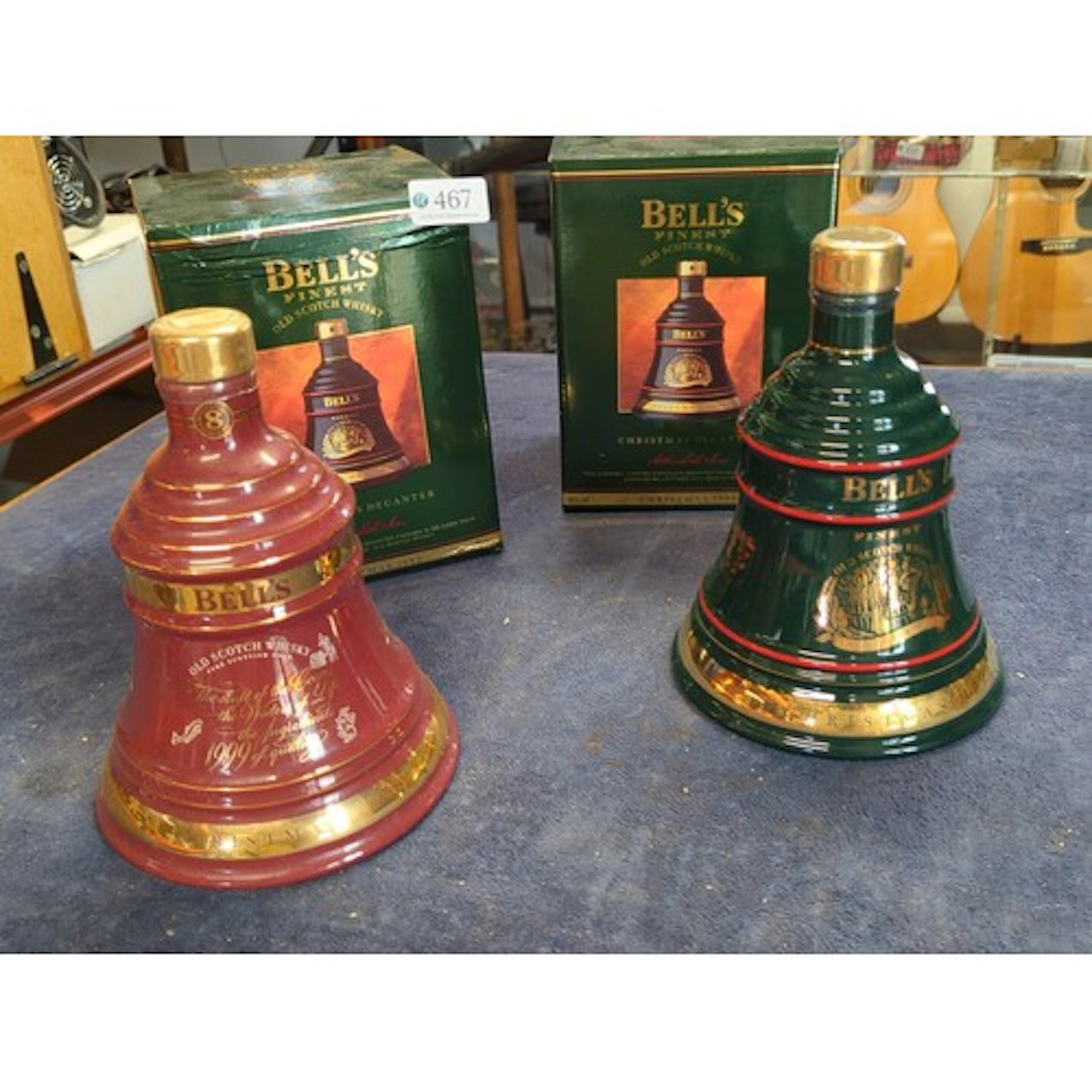 A pair of Bell’s Finest Old Scotch Whisky Christmas ceramic ...