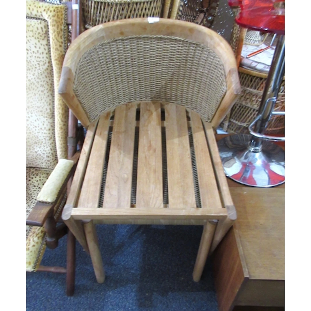 Two 20th Century hardwood and cane chairs