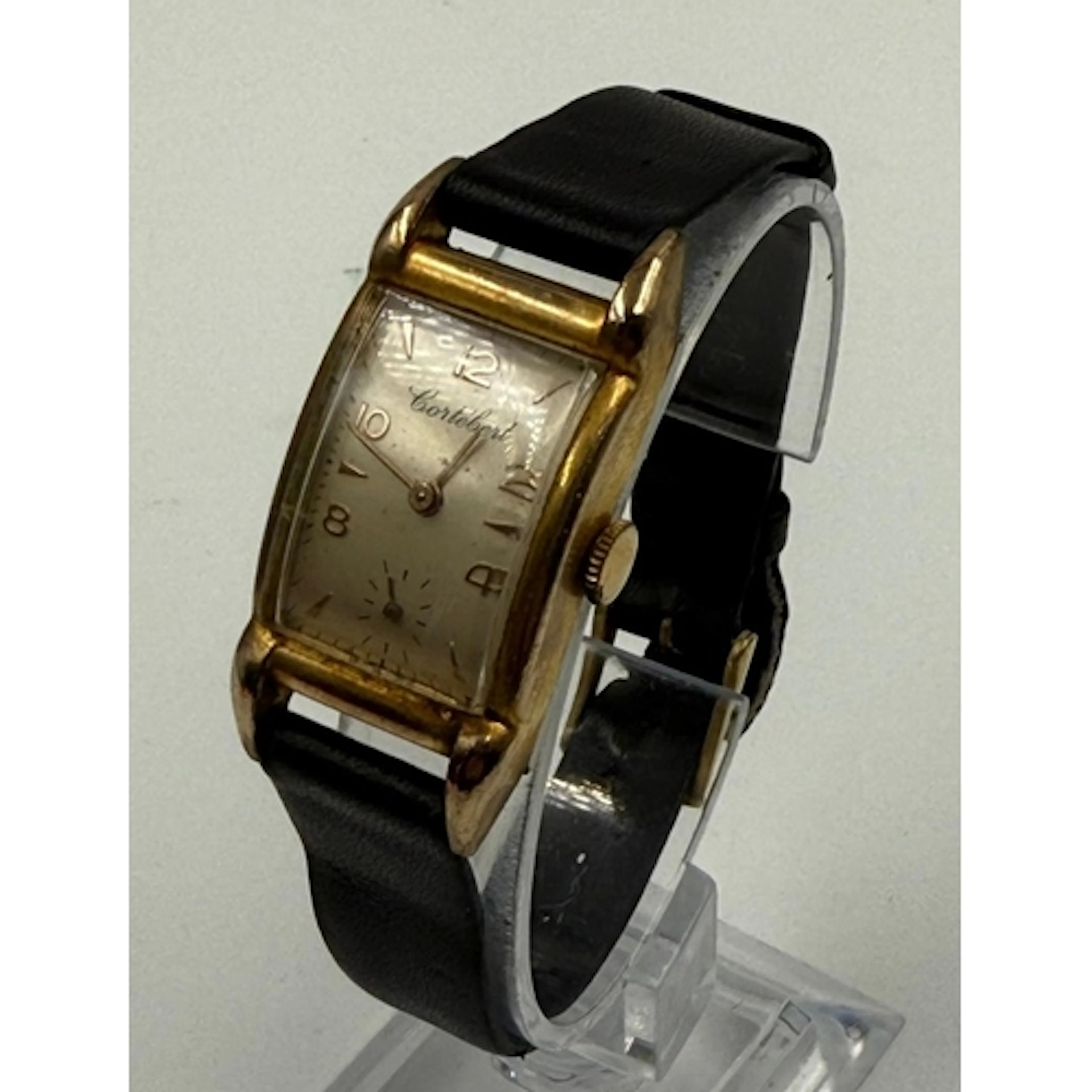 A lad gold-plated bracelet watch by Cortebert