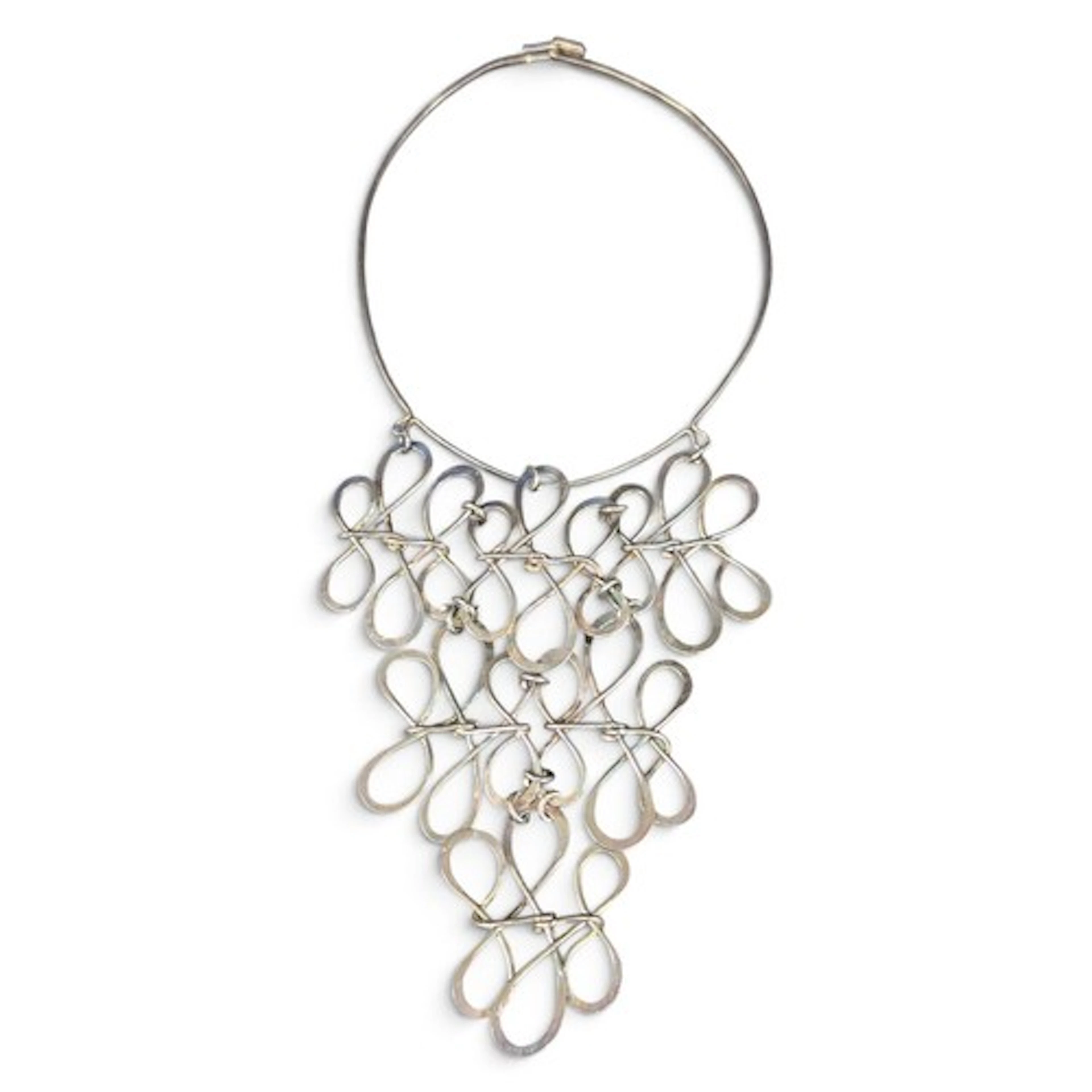 A mid 20th century silver coloured metal hand crafted wire w...