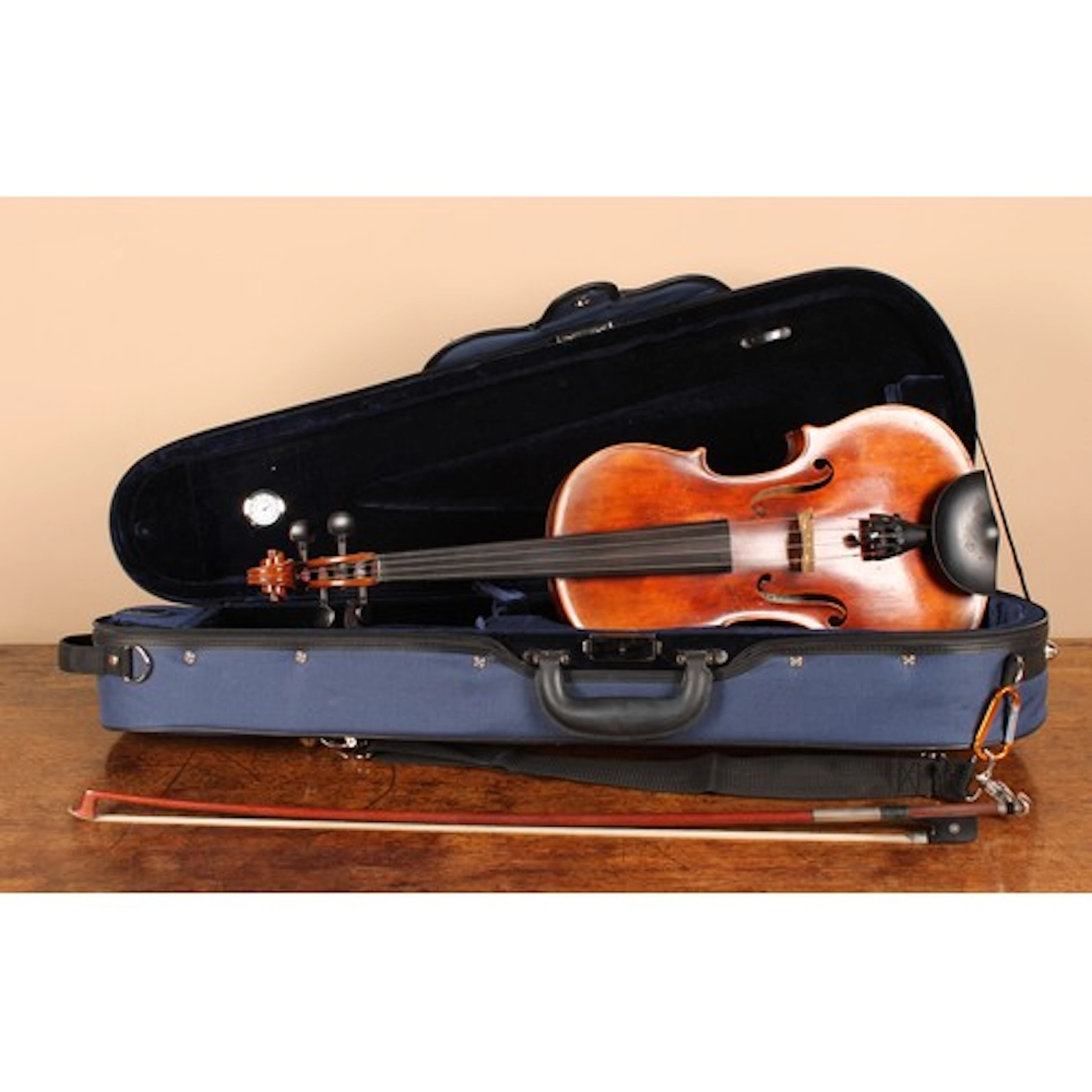 A violin or viola, two-piece back, label inscribed Jay Haide...