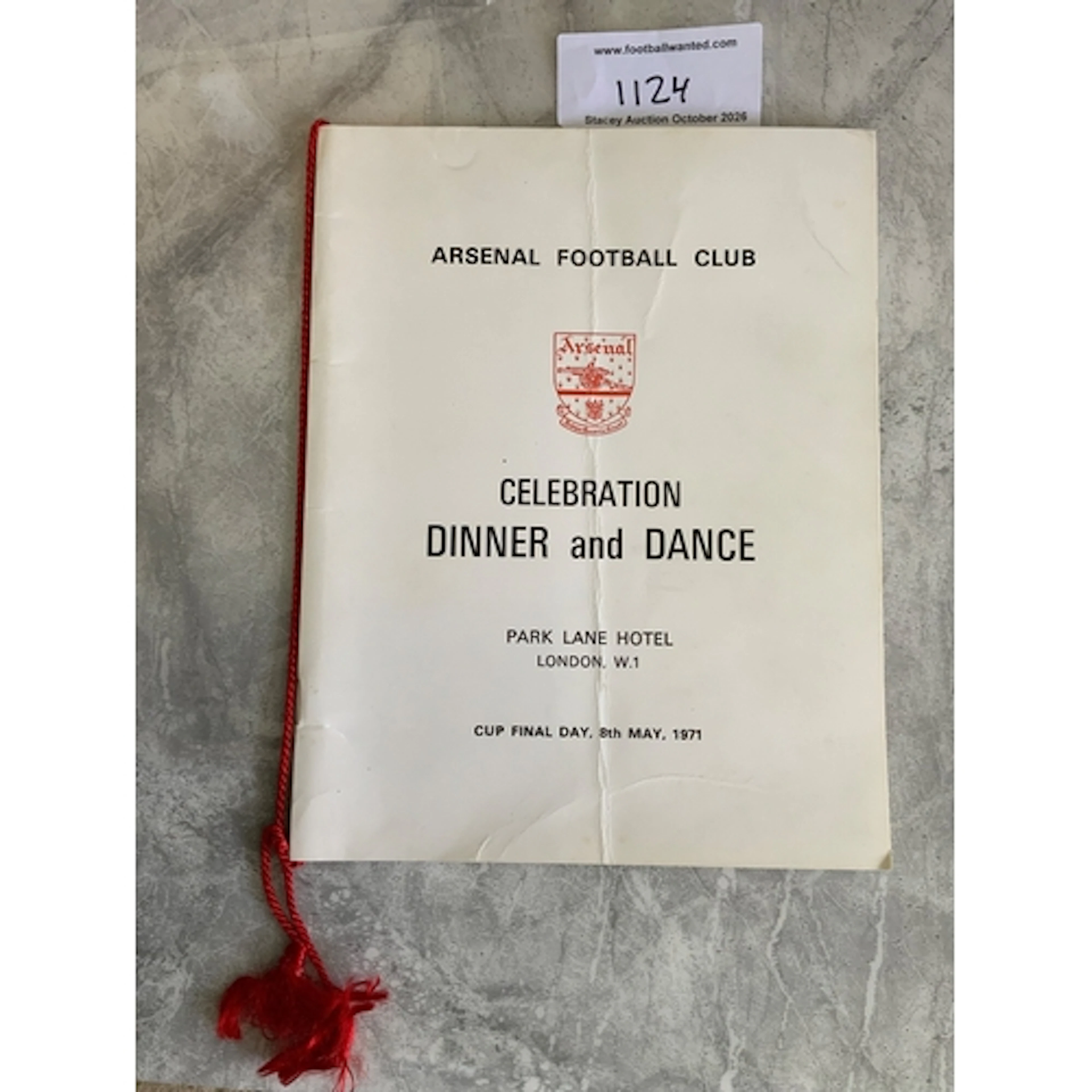 Arsenal 1971 FA Cup Final Football Menu: Held in London the ...