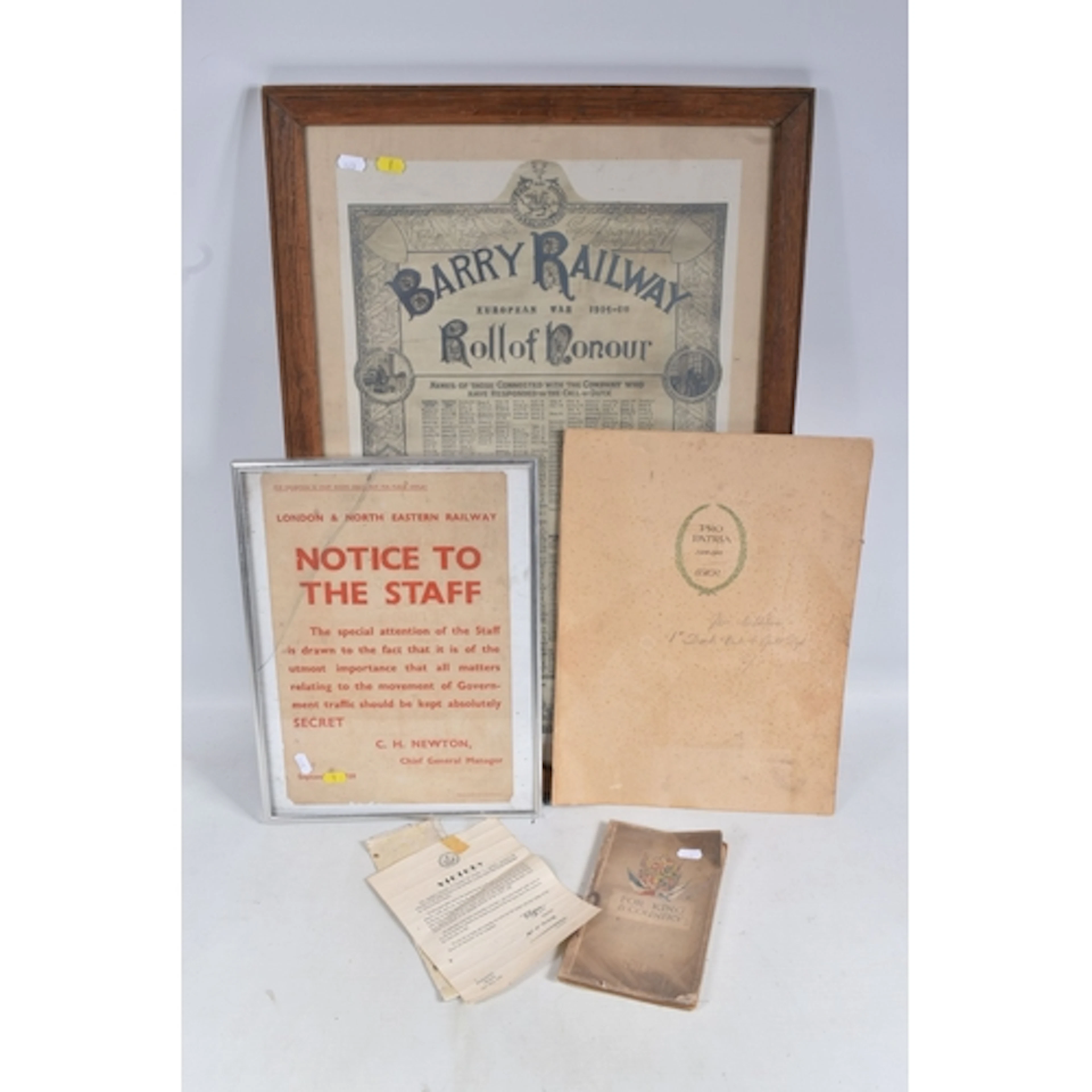 POSTERS, PRINTS, EPHEMERA LOT WITH A RAILWAYS INTEREST TO WW...