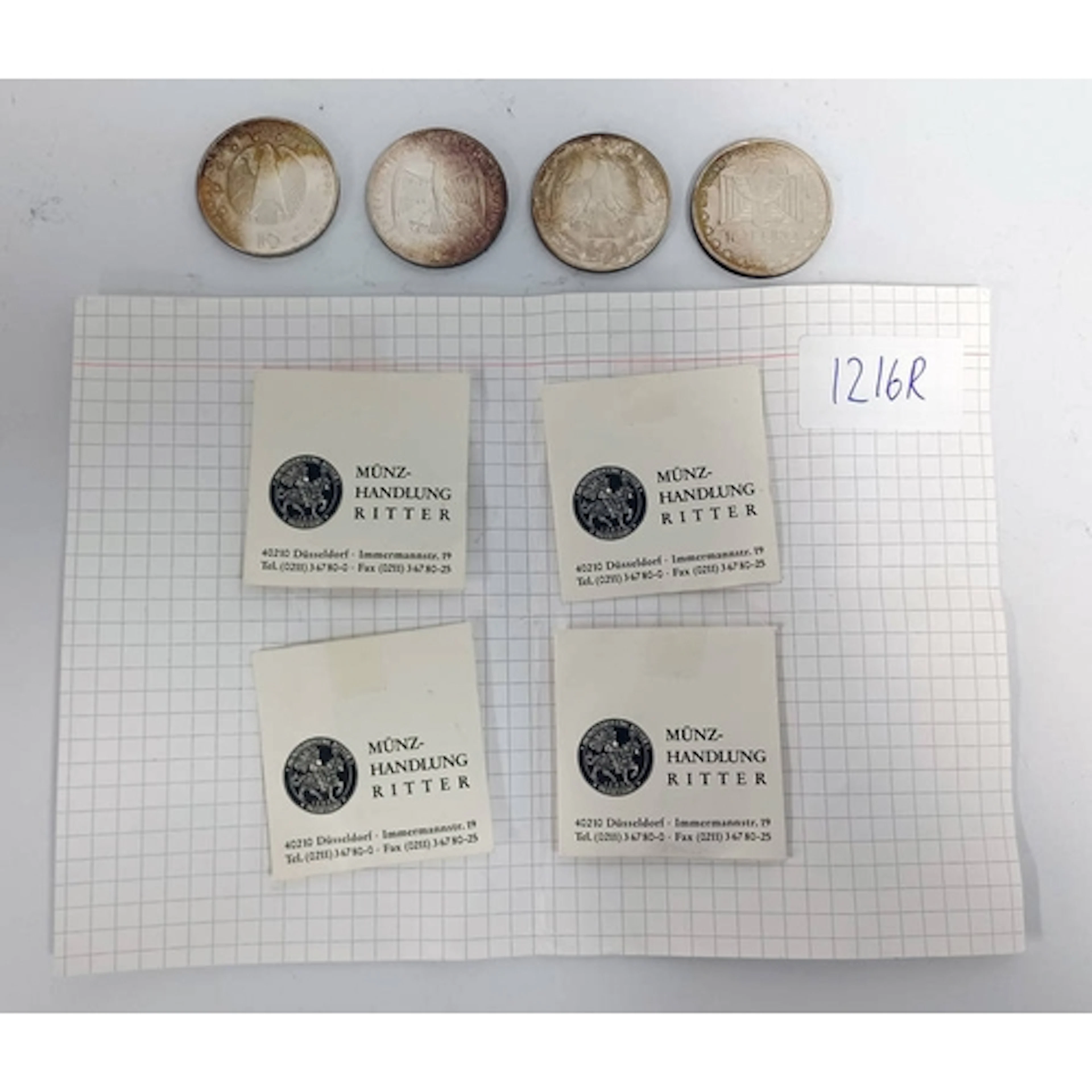 4 X GERMAN COINS TO INCLUDE 1992 KATHE KOLLWITZ 10 MARK, 200...
