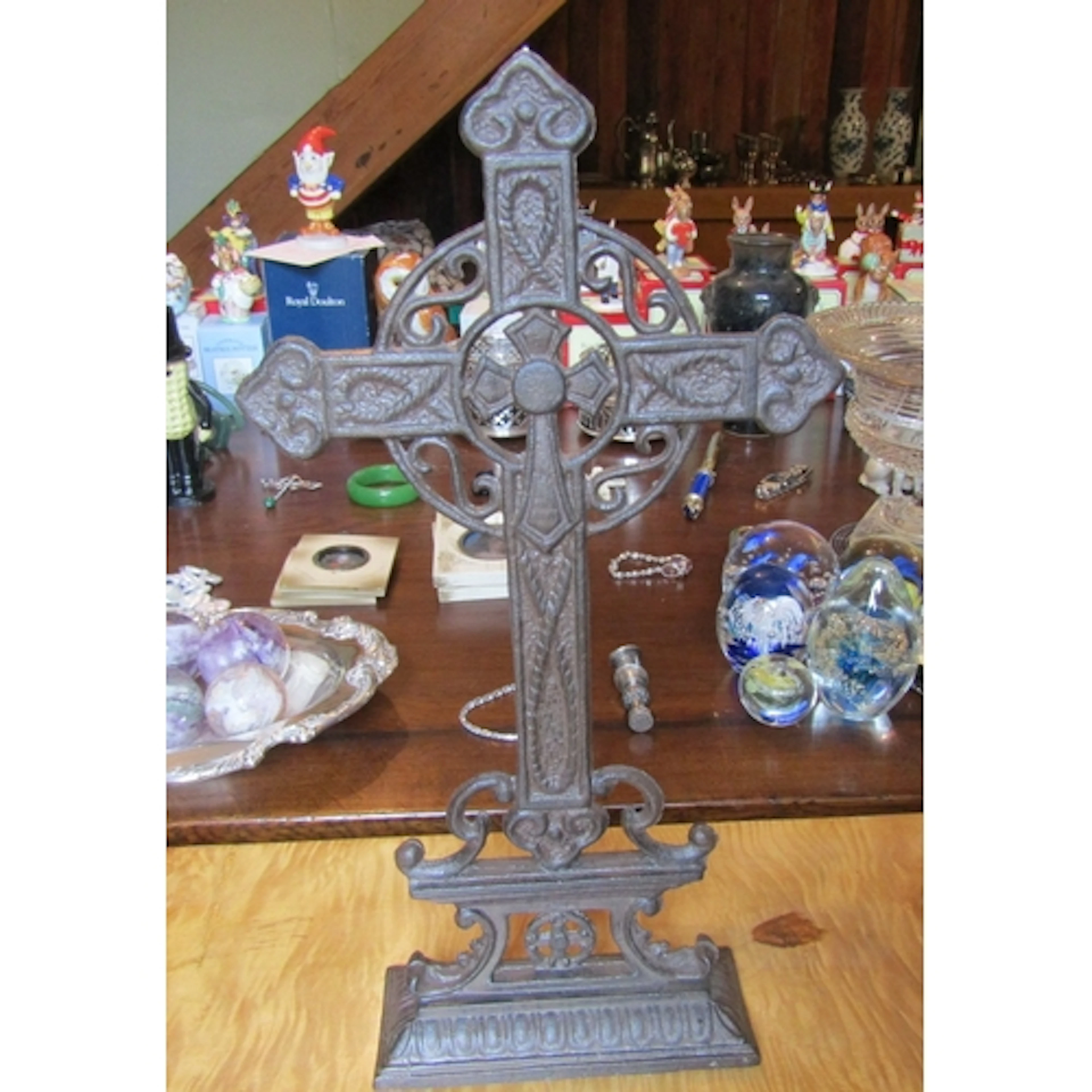 Cast Metal Crucifix Approximately 14 Inches High