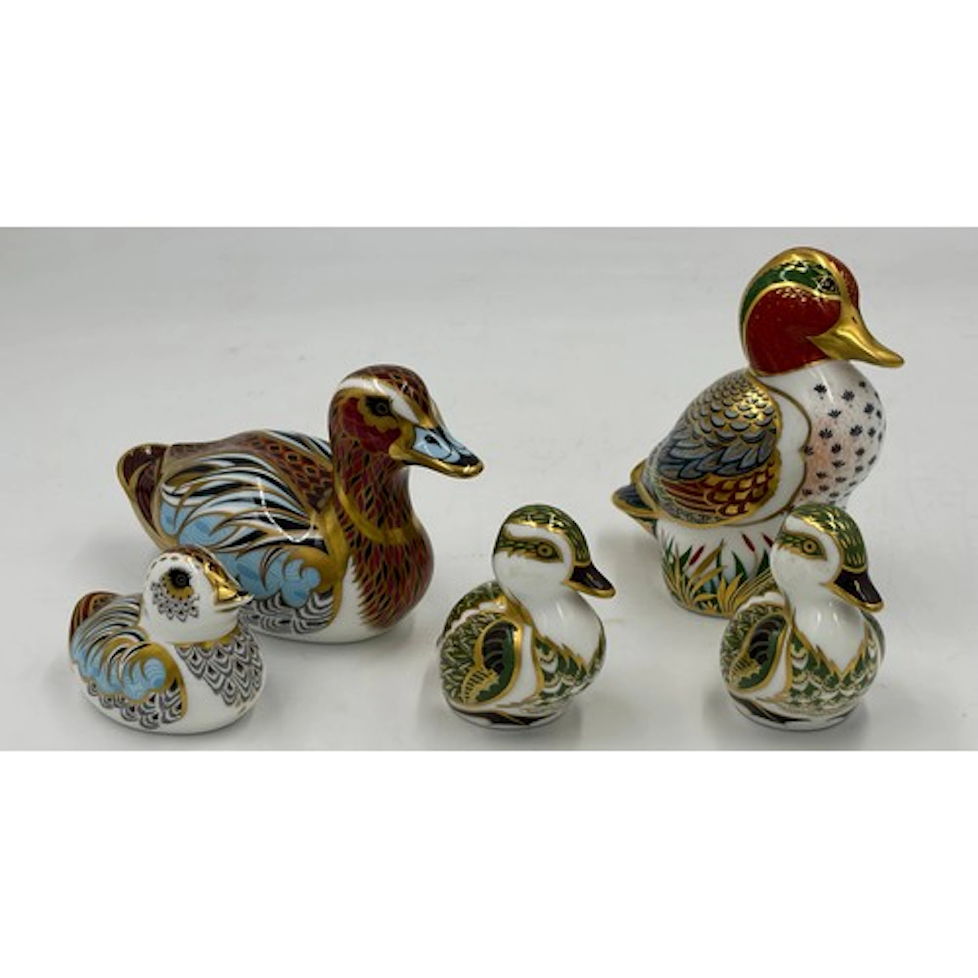 Royal Crown Derby Paperweights: 5 x ducks to include a Colle...
