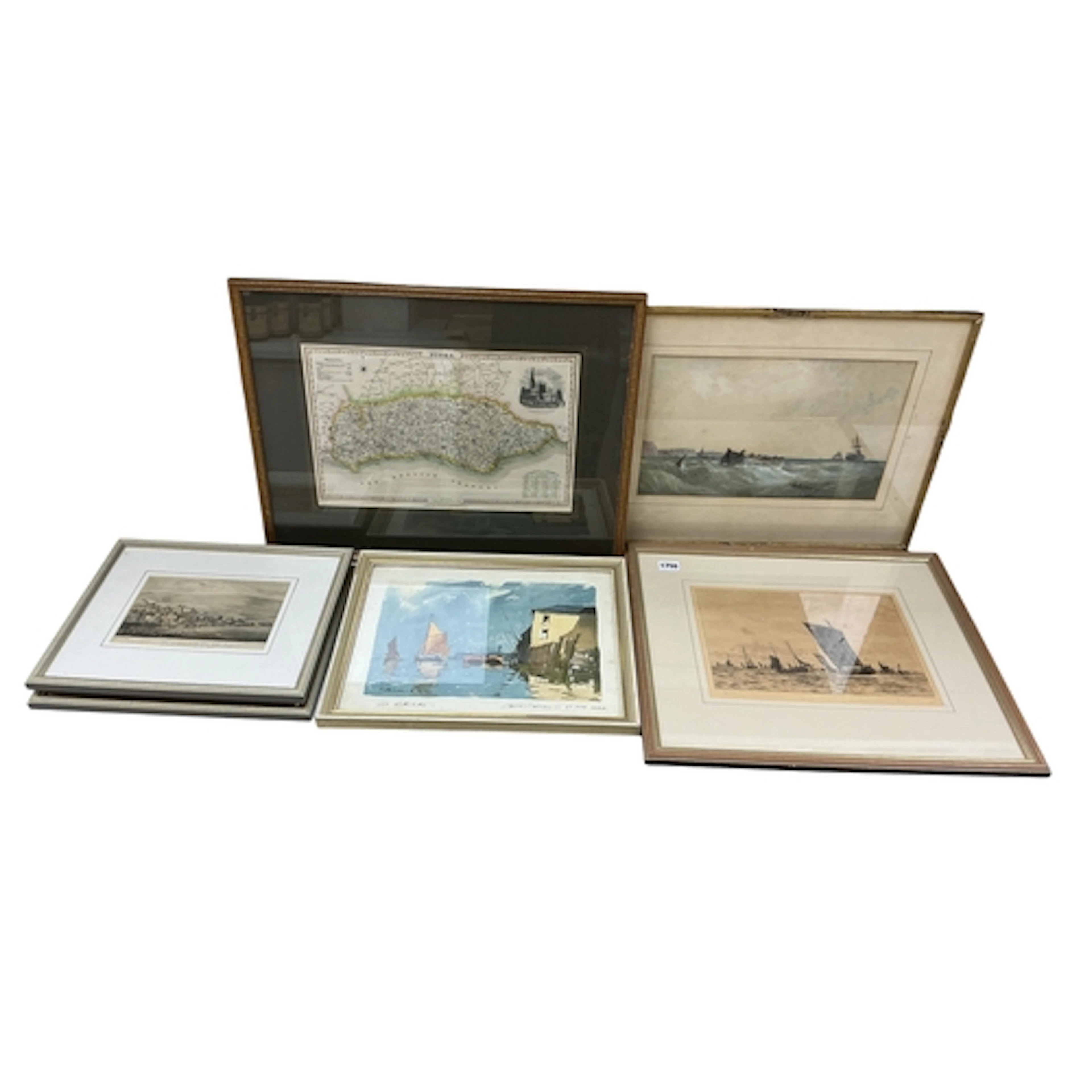 A group of seven prints to include an etching by William Lio...