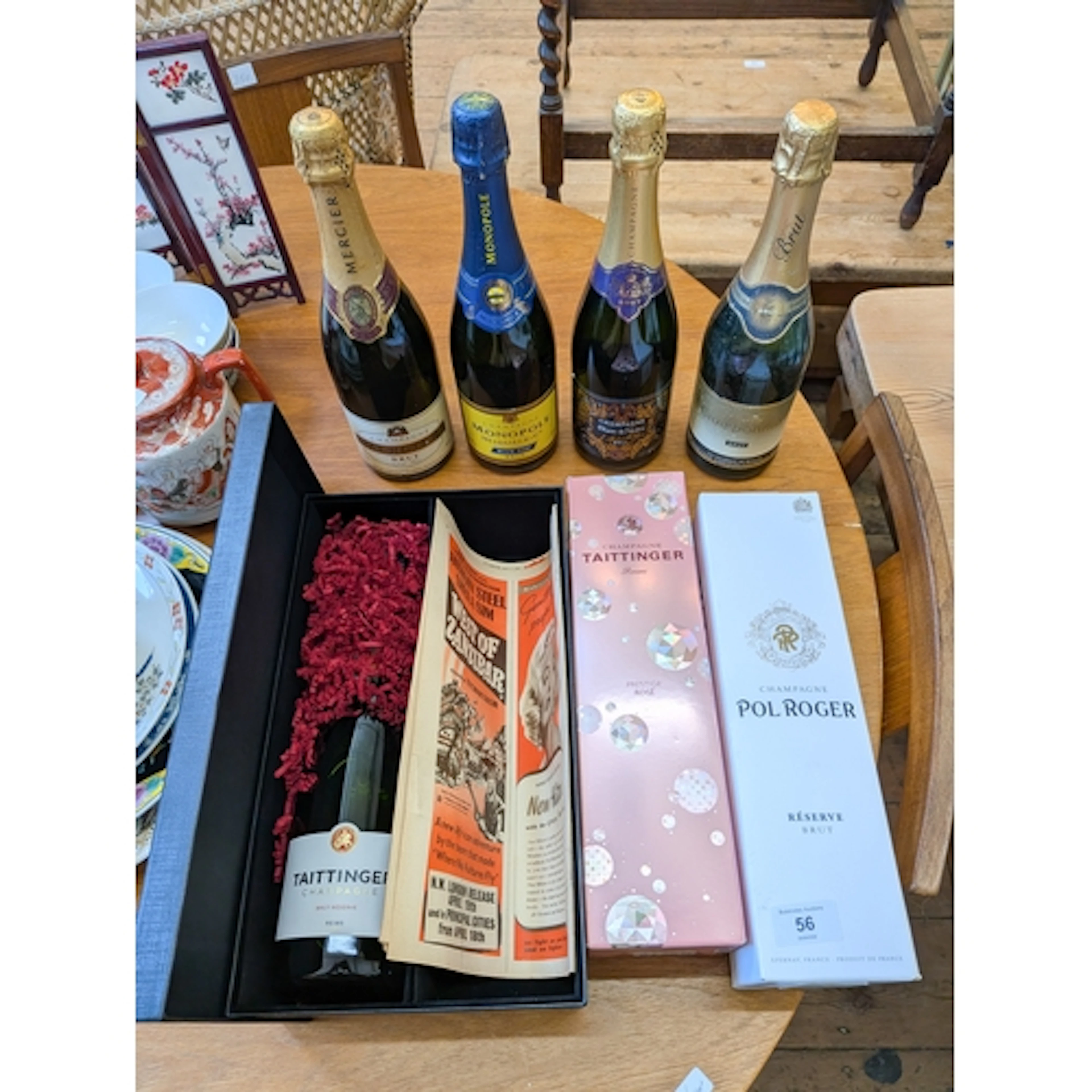 Seven bottles of assorted champagne to include Taittinger, P...