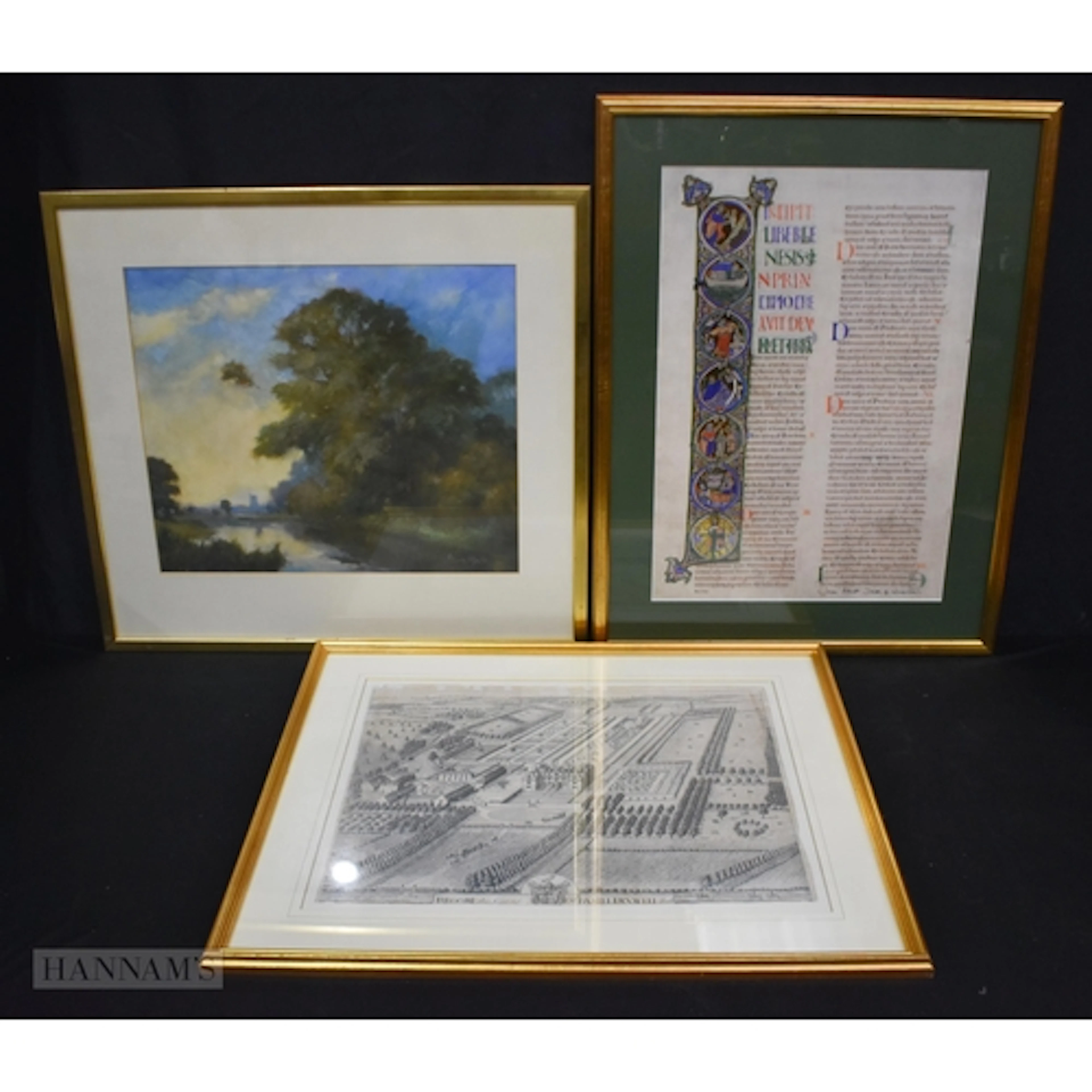 Alan Hall (20th Century) framed oil on board of a river scen...