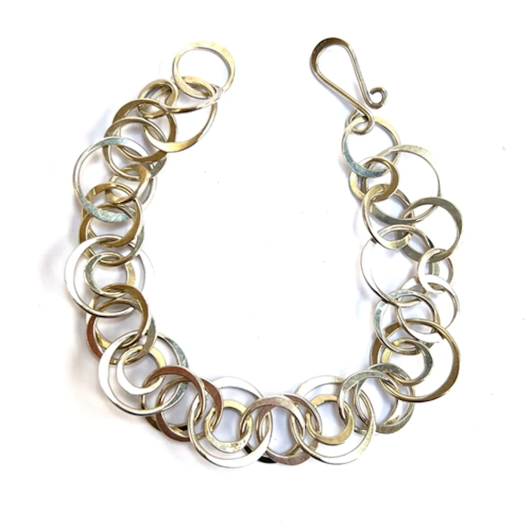 A Modernist silver bracelet, hallmarked for H.H Birmingham, ...