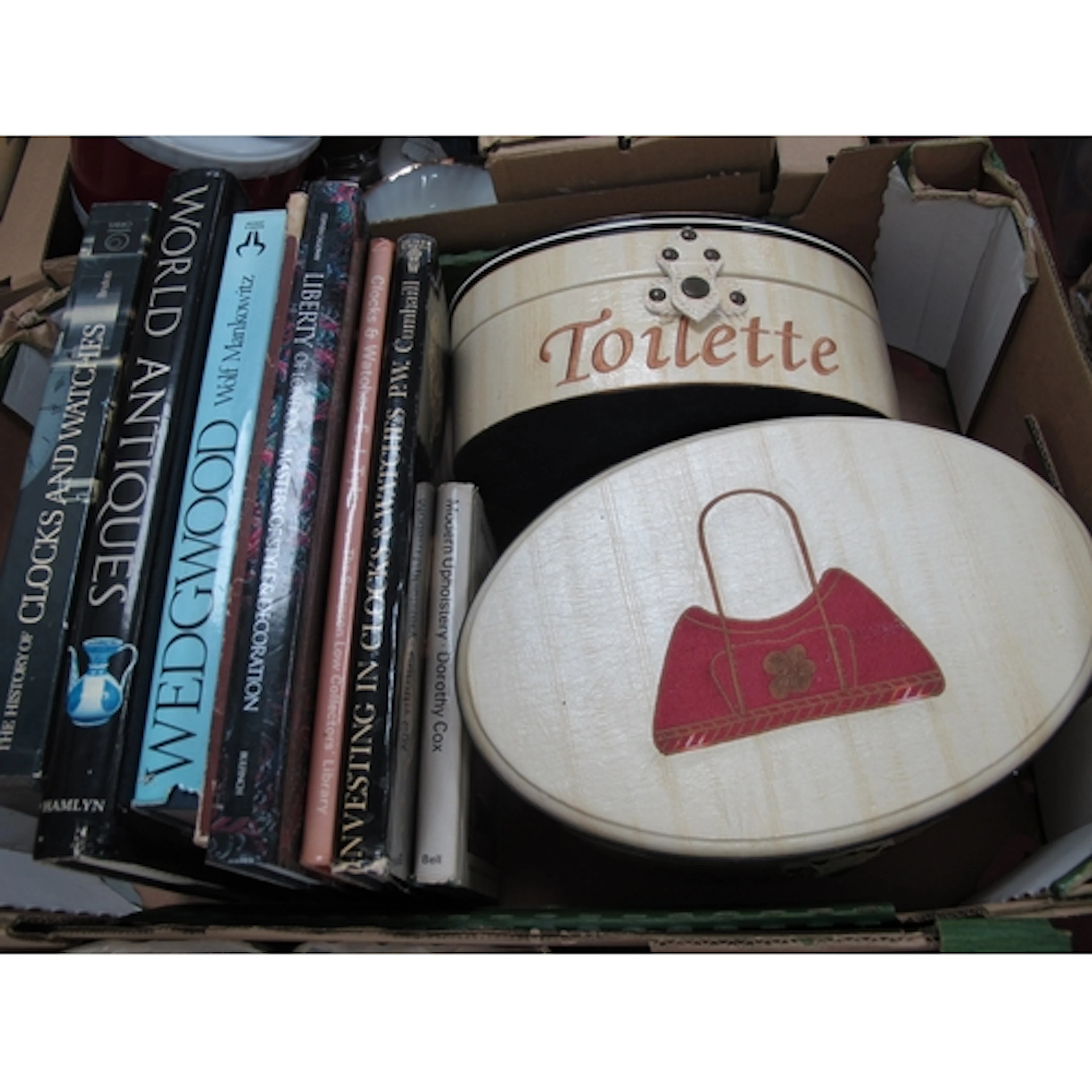 Liberty, London, Wedgwood and other art collectors books. Tw...
