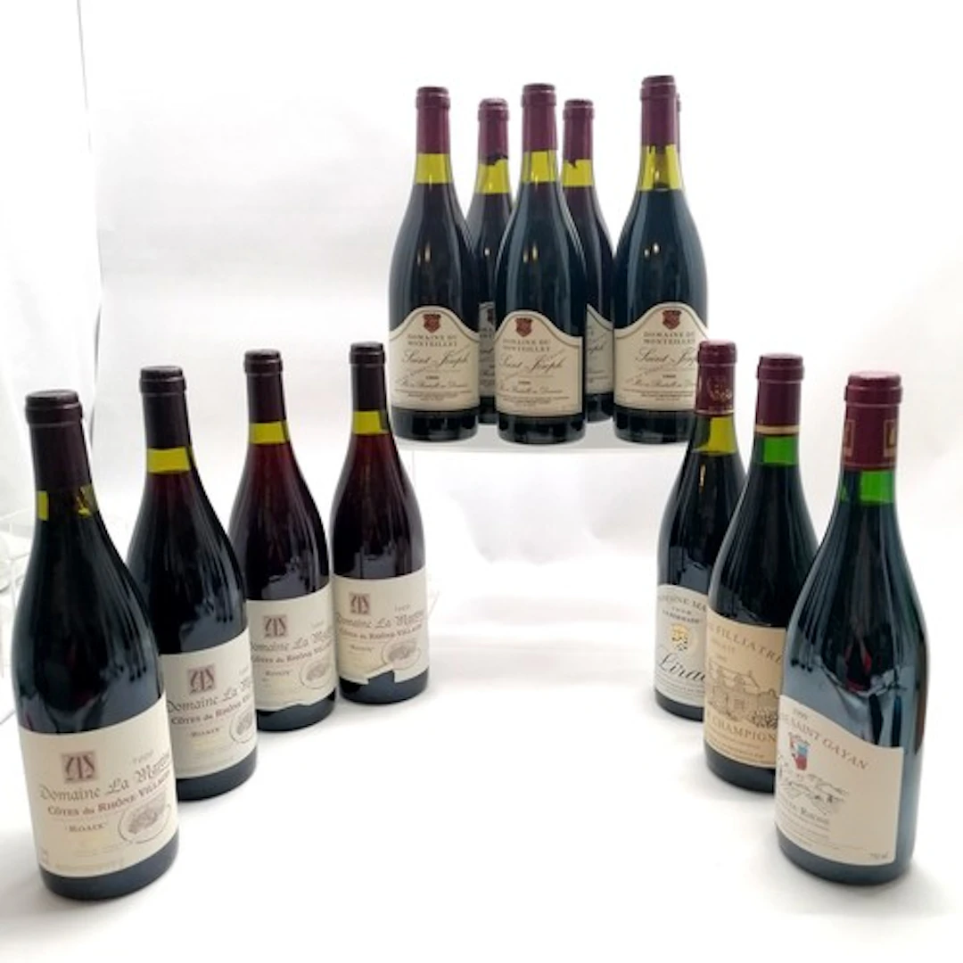 13 x bottles of French red wine inc 6 x 1999 Domaine du Mont...