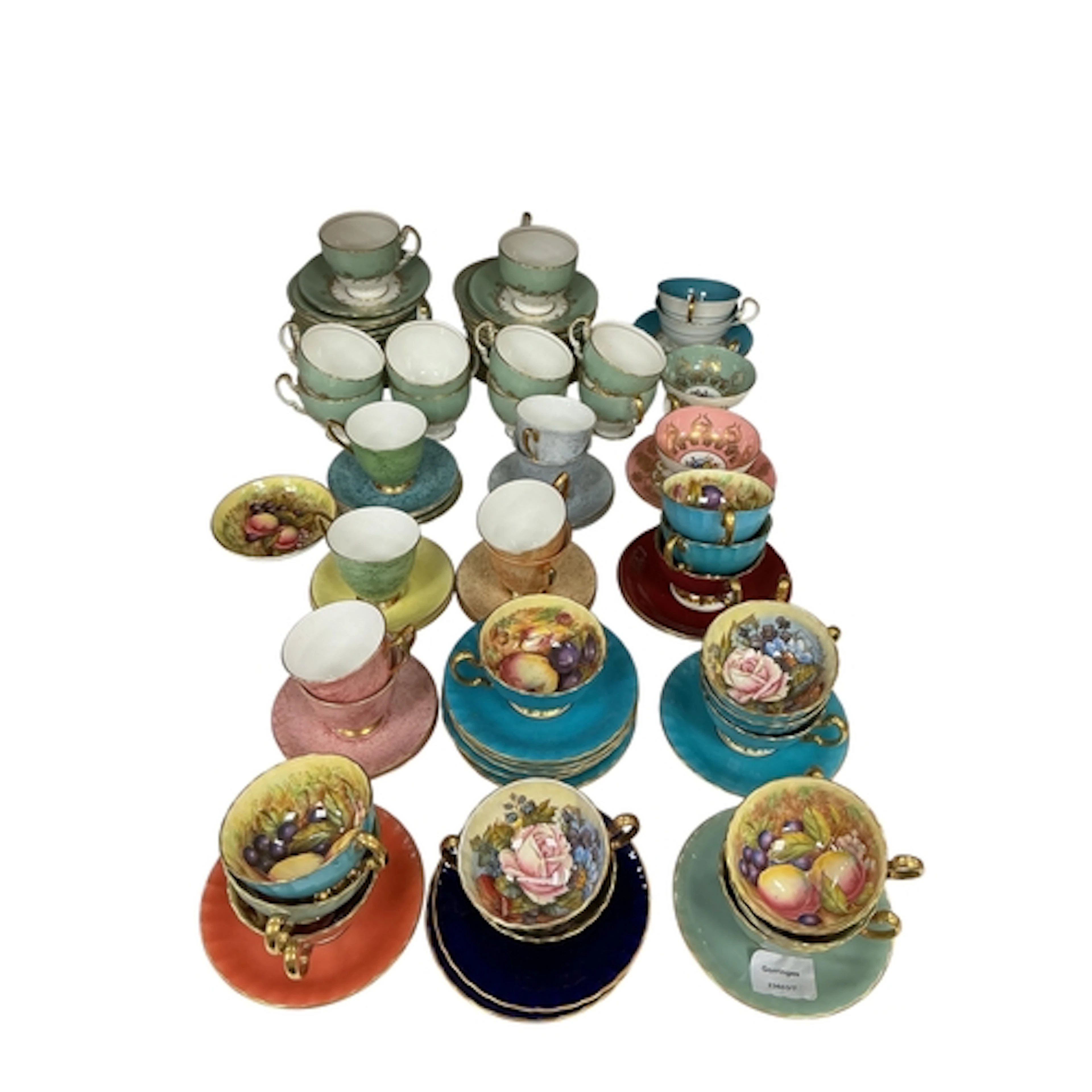A quantity of Aynsley porcelain fruit and floral decorated t...