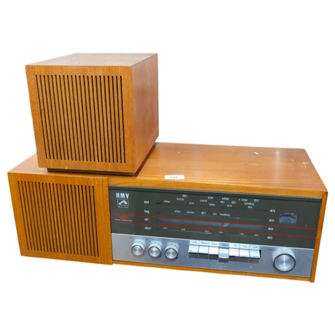 An HMV Solid State stereo tranmission, model 2152, teak-case...