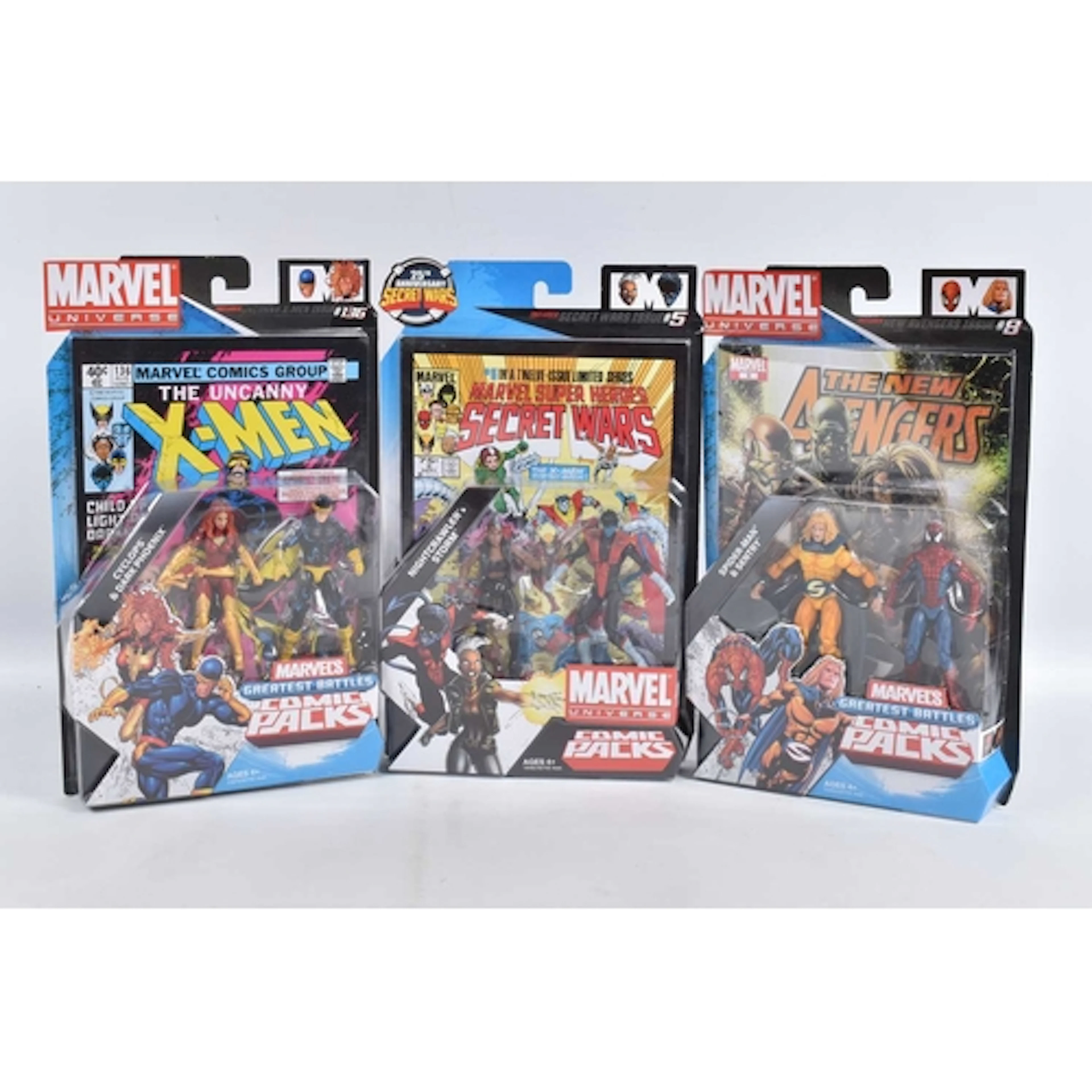 THREE SEALED IN BLISTER CARDED MARVEL UNIVERSE GREATEST BATT...