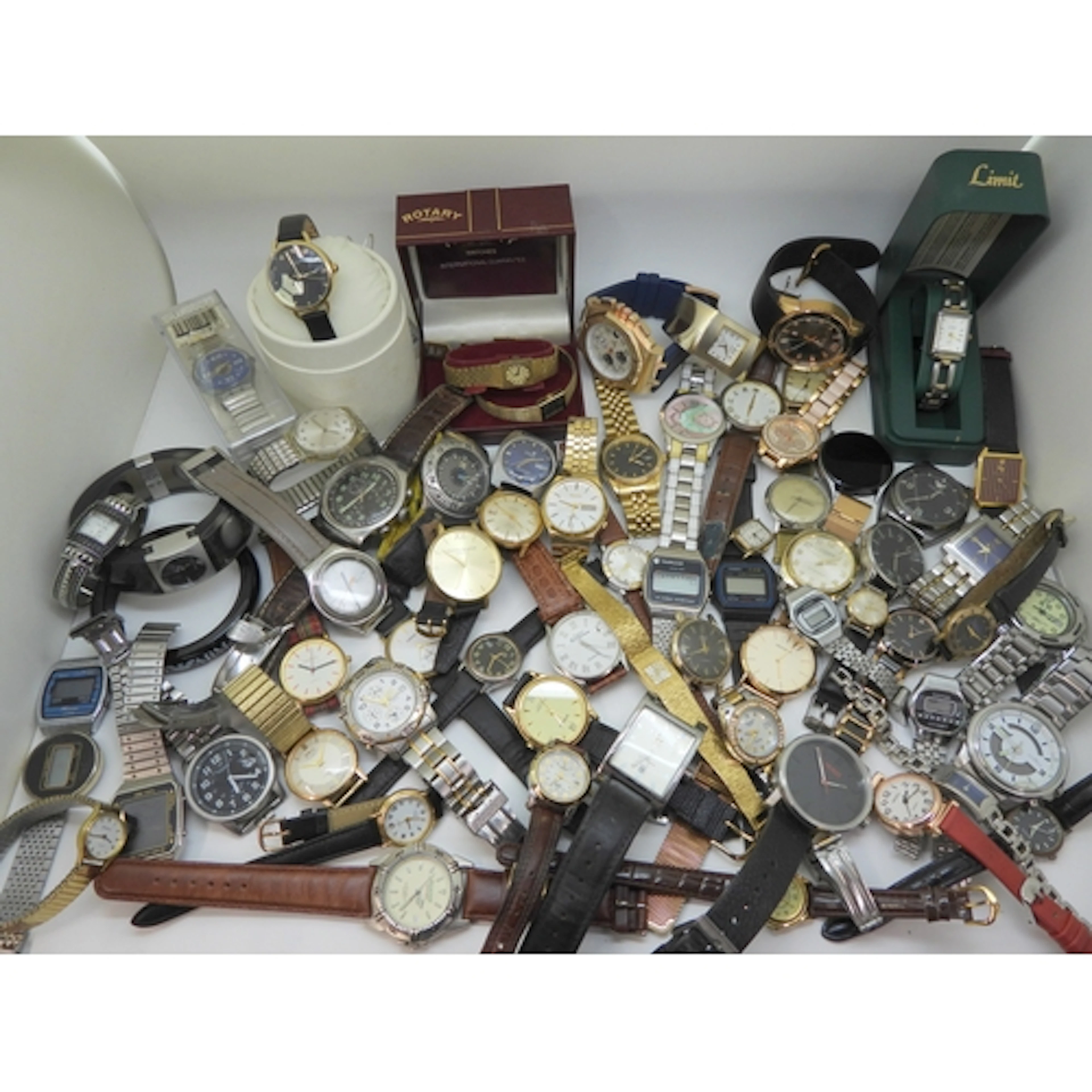 A large collection of fashion watches to include three Swatc...