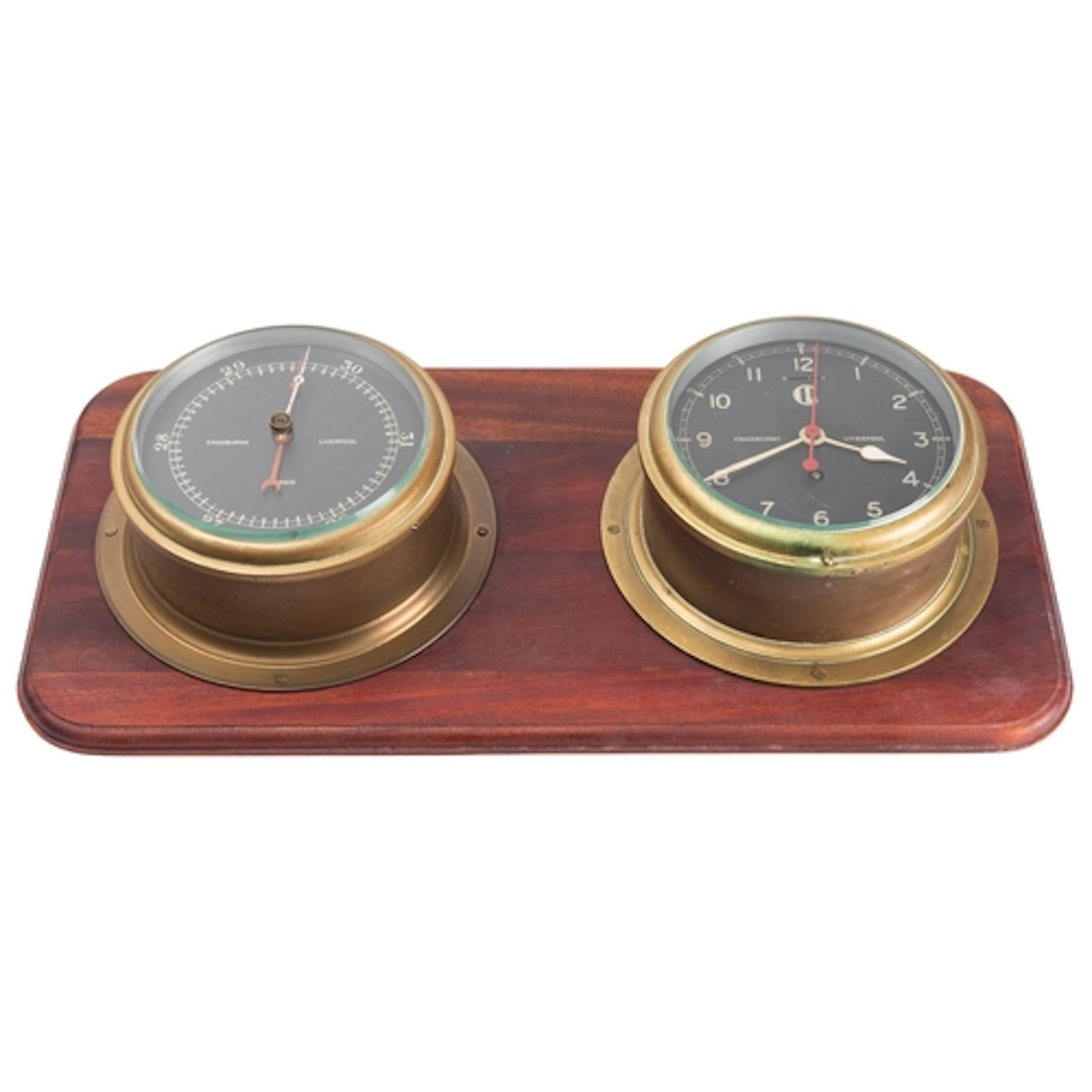 Chadburns of Liverpool. A 6 1/2 inch brass cased bulkhead cl...