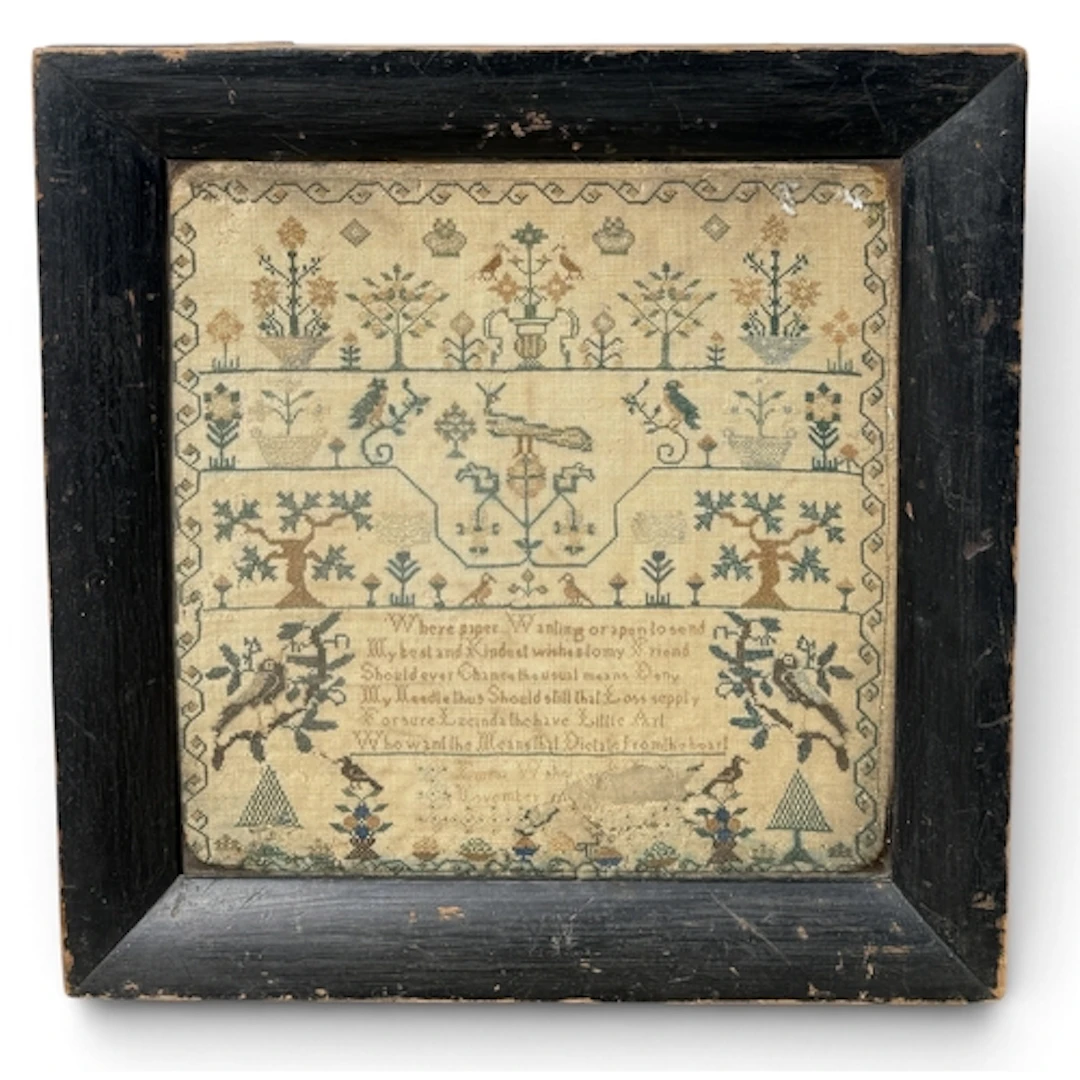 A GEORGIAN NEEDLEWORK SAMPLER, CIRCA 1800 Worked with formal...
