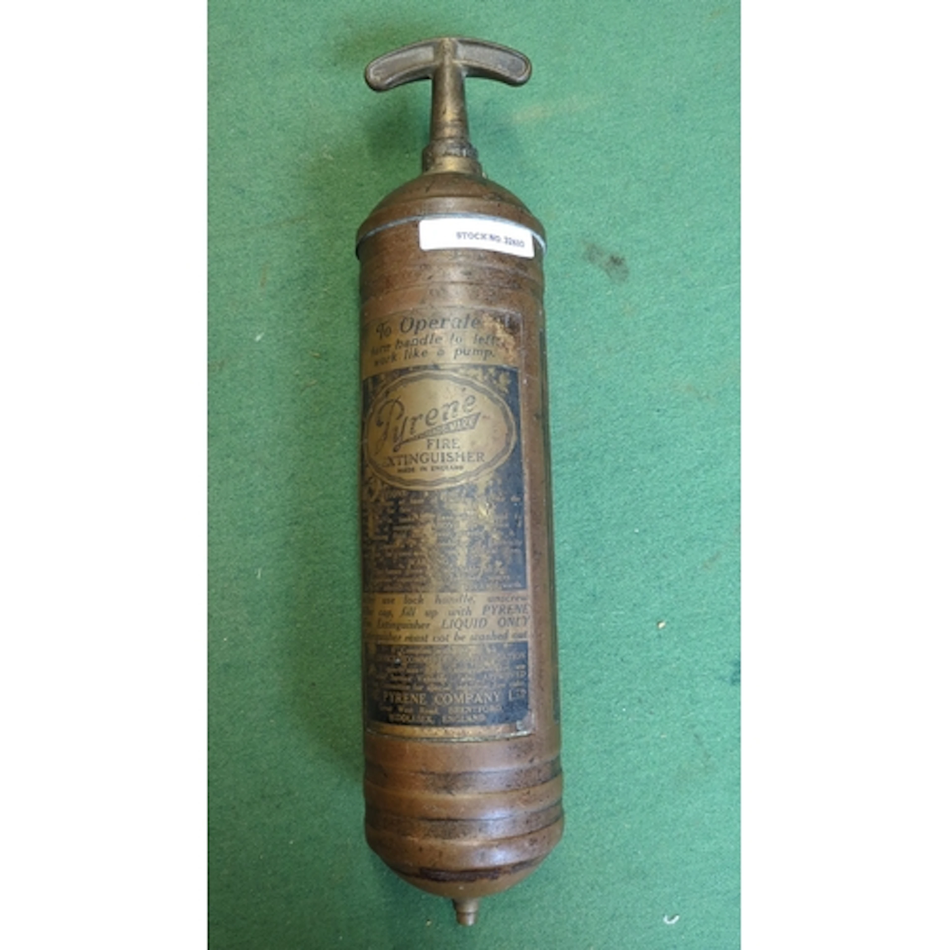 Pyrene Fire Extinguisher—copper-bodied hand-pump type with T...
