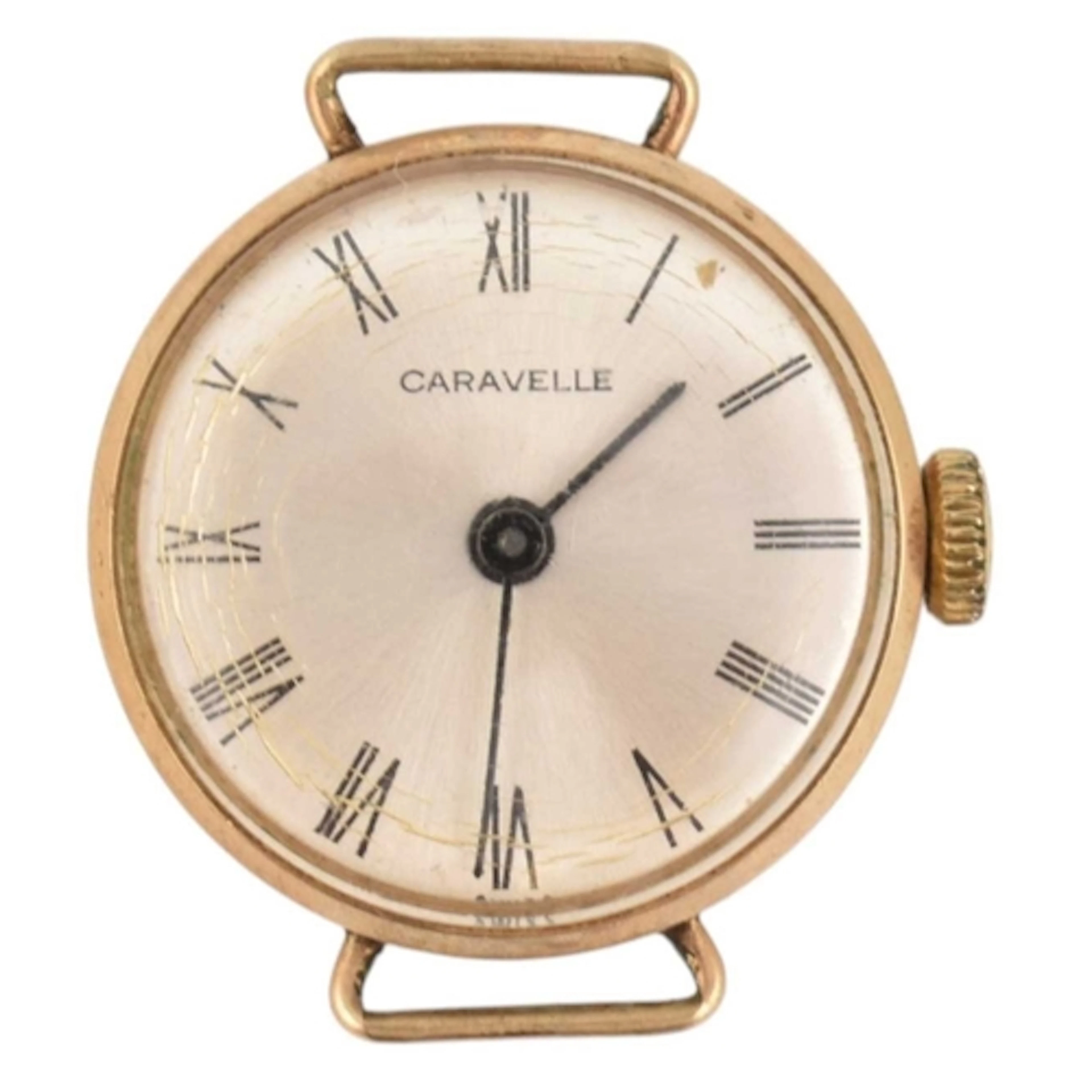 A 1960s 9ct gold cased Caravelle wristwatch. The watch with ...