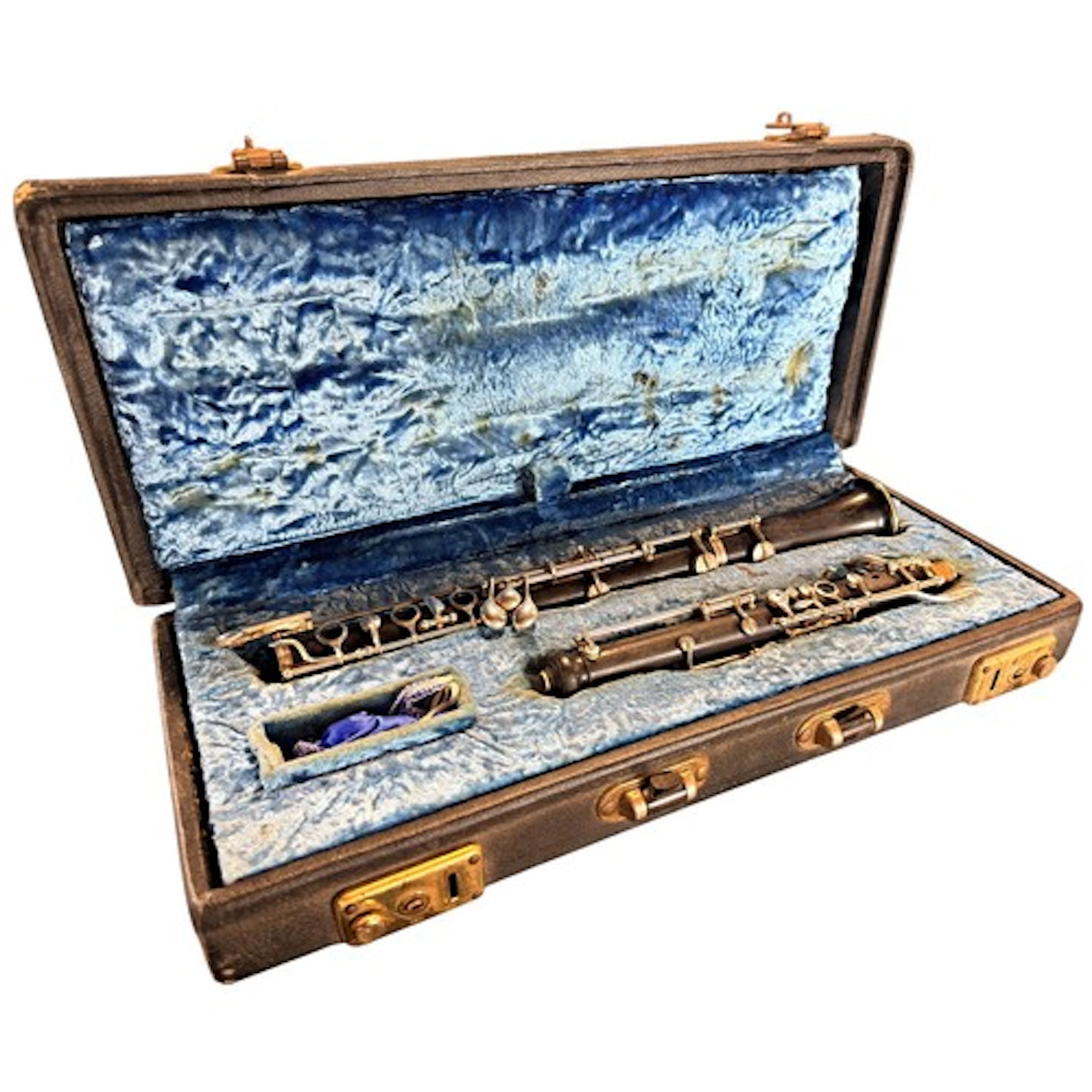 R. Malern of Paris, a cased silver plate mounted oboe
