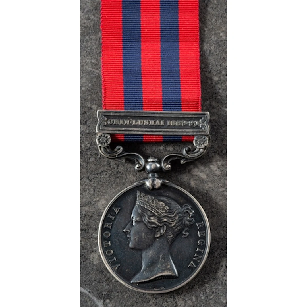 A Victorian India General Service Medal with Chin Lushai 188...