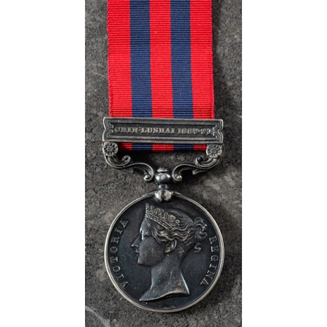 A Victorian India General Service Medal with Chin Lushai 188...