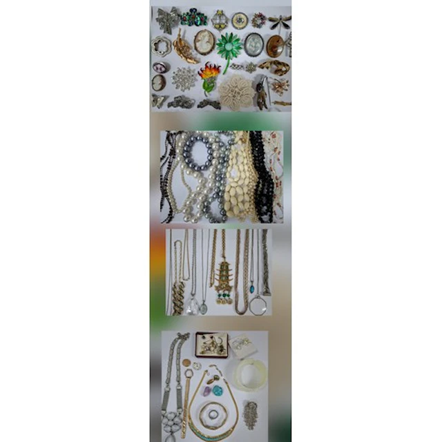 A quantity of vintage costume jewellery to include a silver ...