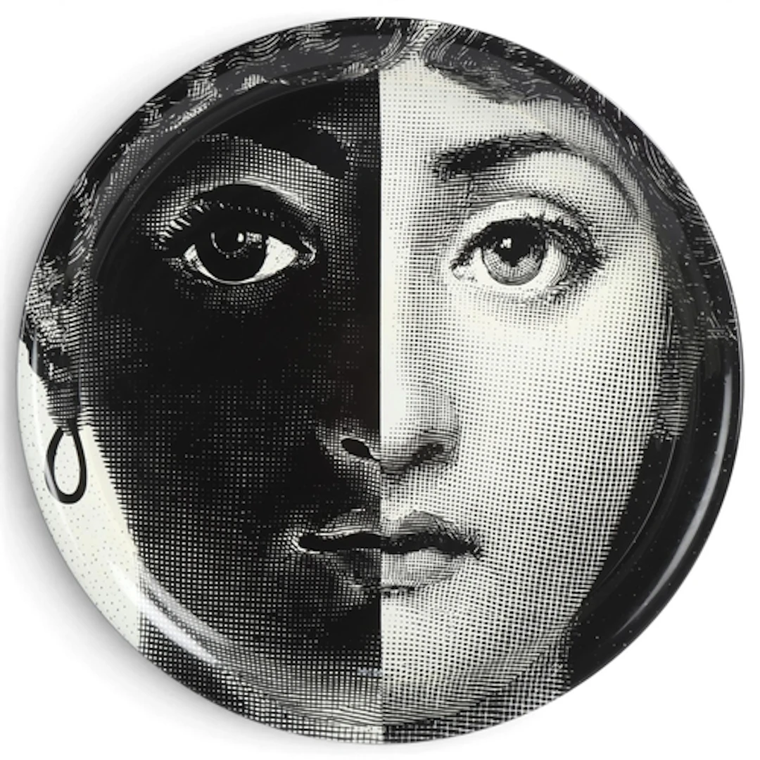 A Fornasetti lacquered metal tray from the Tema e Varizioni ...