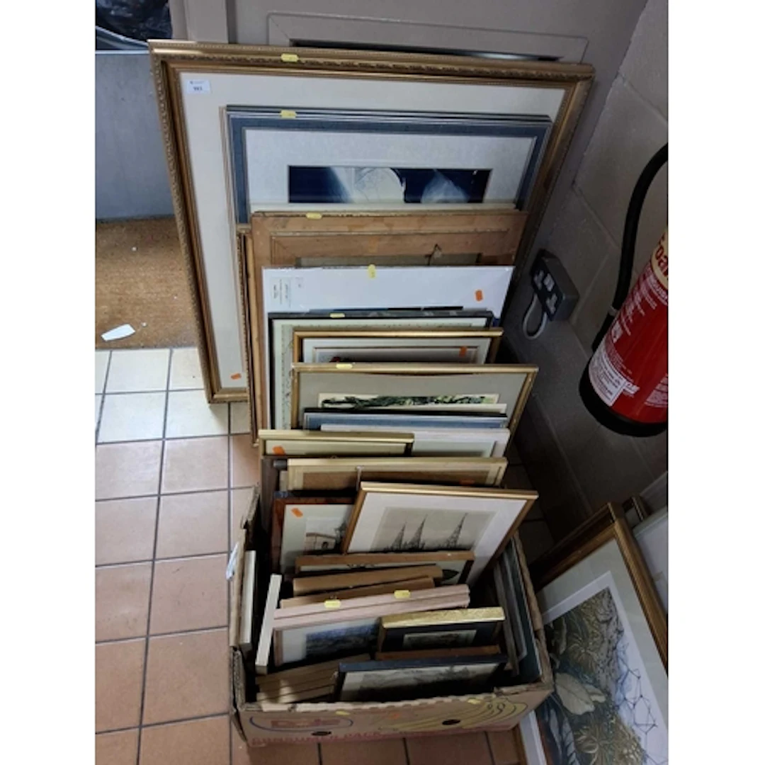 A QUANTITY OF PICTURES AND PRINTS ETC, to include modern top...
