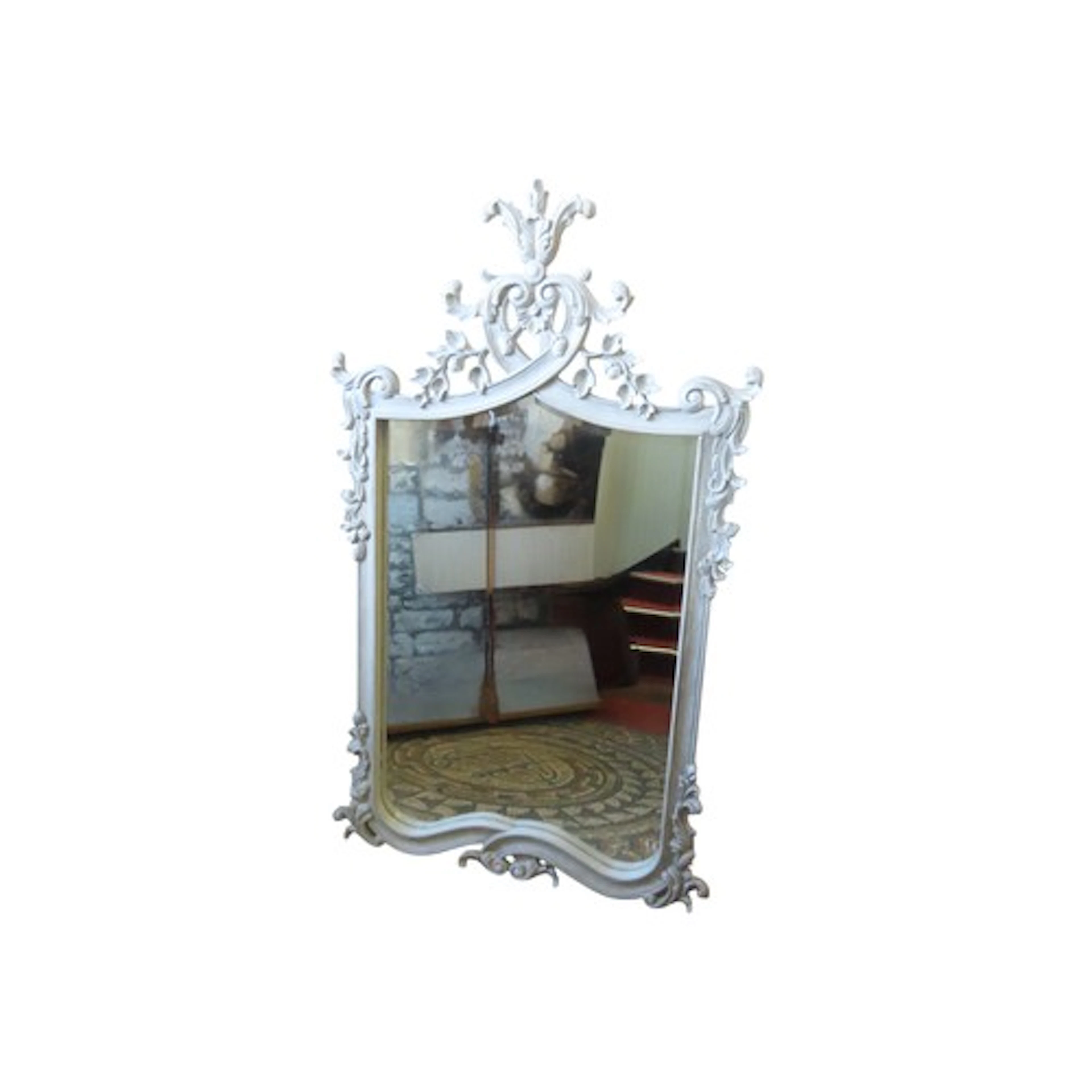 A large decorative painted antique style wall mirror the mou...