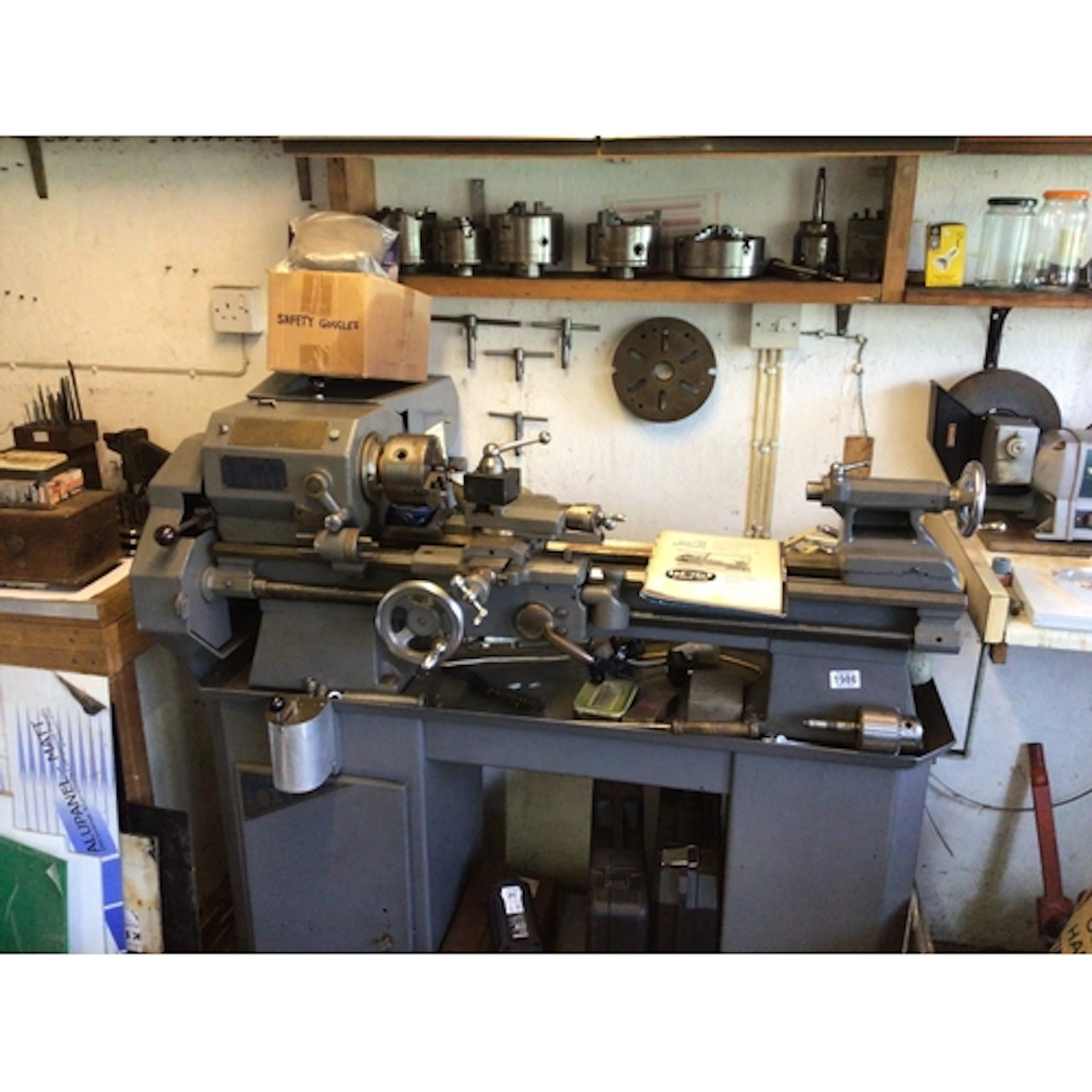 a quality Boxford lathe on a Box Ford stand seen working sin...