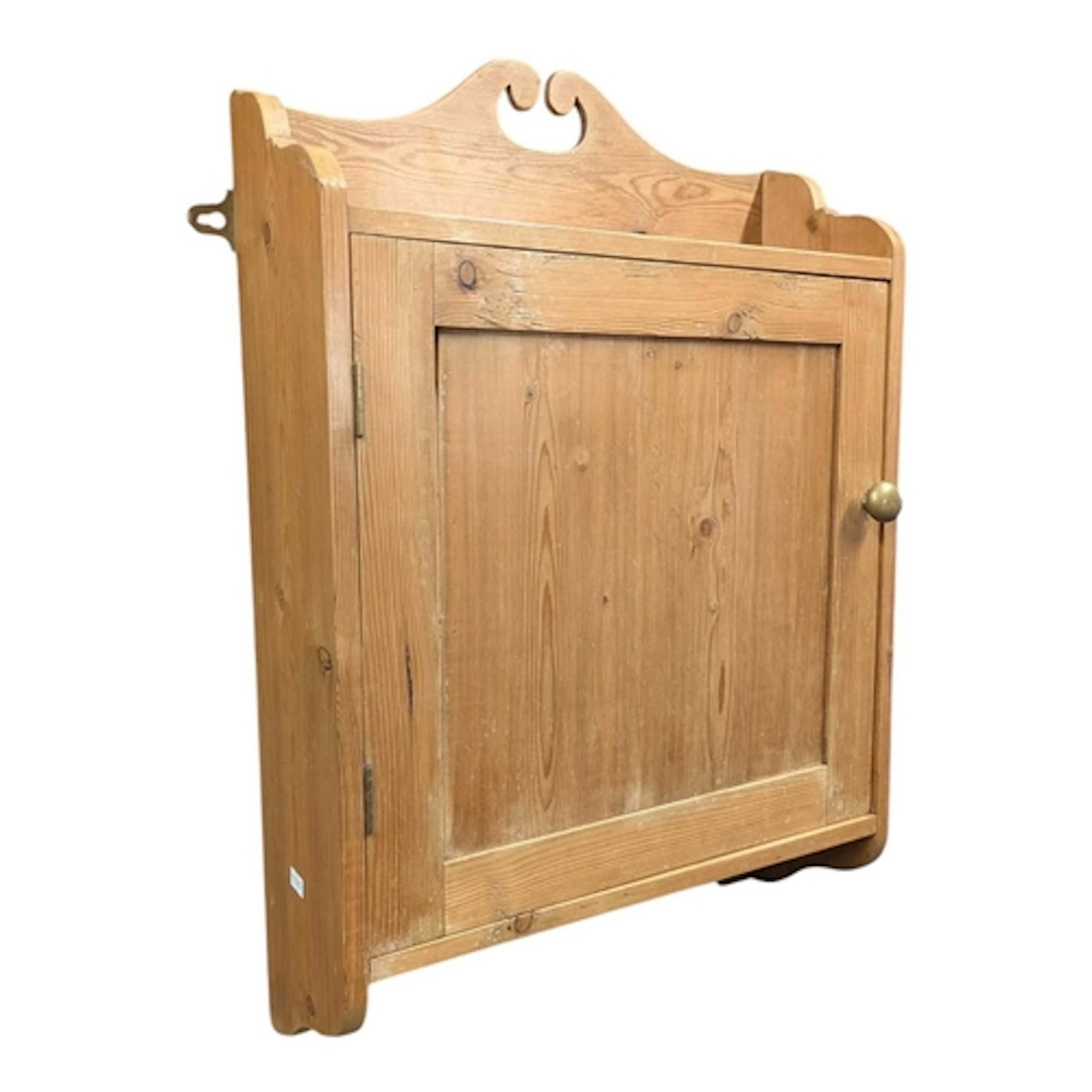 Victorian 19th century pine medicine wall cabinet. Having sw...